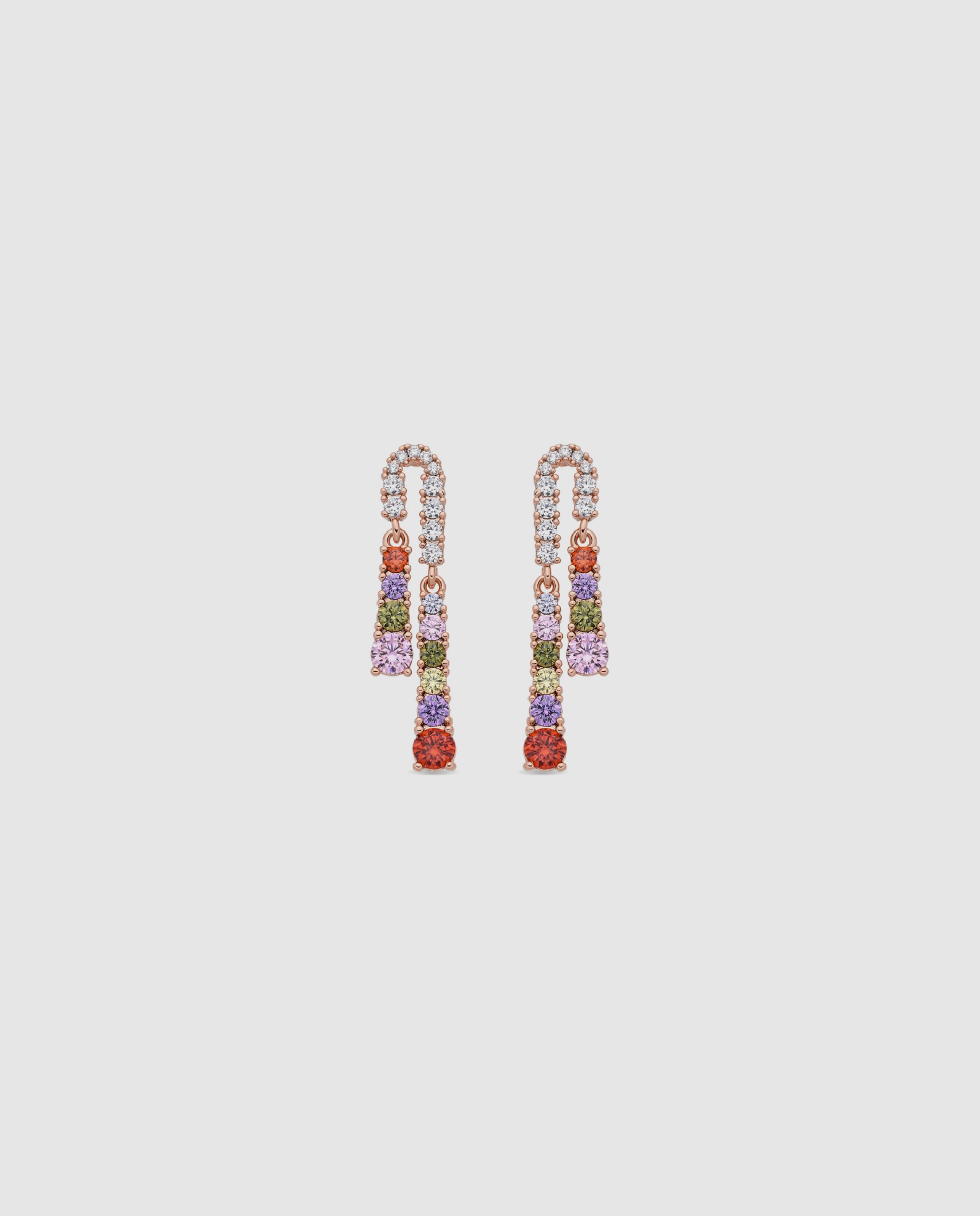 Brincos Special Edition com Acabados em Ouro Rosa 18k e Zirconita Multicolor-1