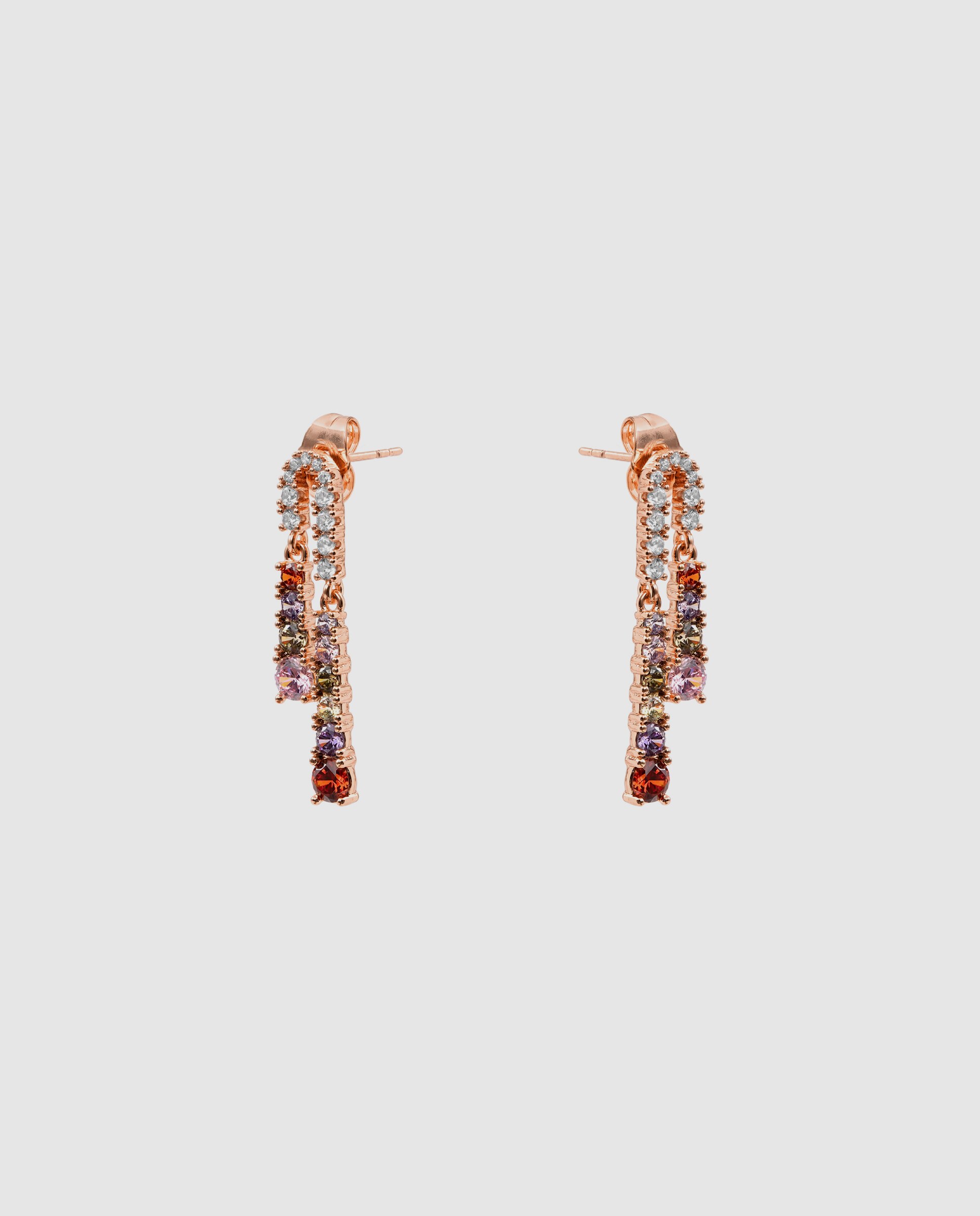 Brincos Special Edition com Acabados em Ouro Rosa 18k e Zirconita Multicolor-3
