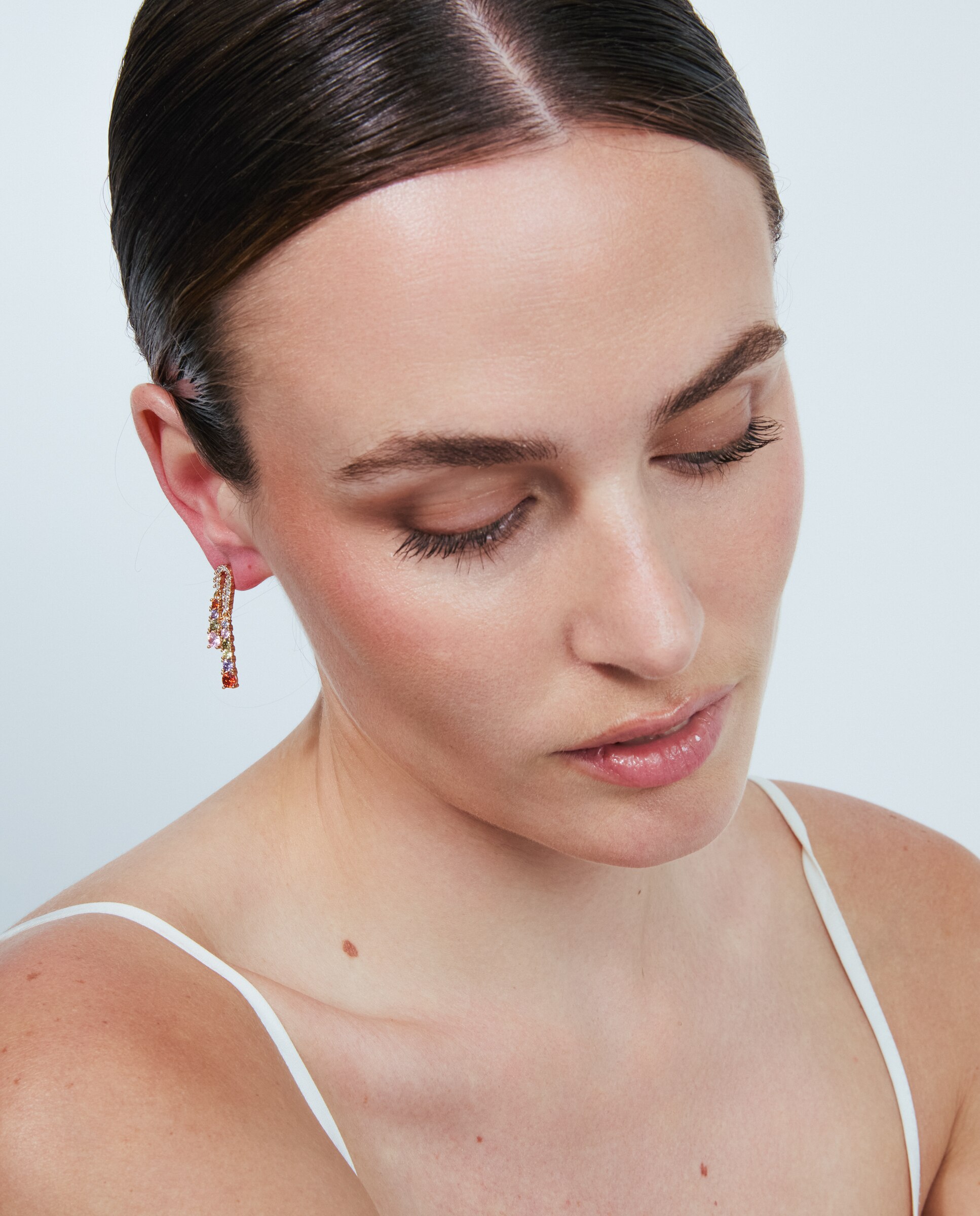 Brincos Special Edition com Acabados em Ouro Rosa 18k e Zirconita Multicolor-5