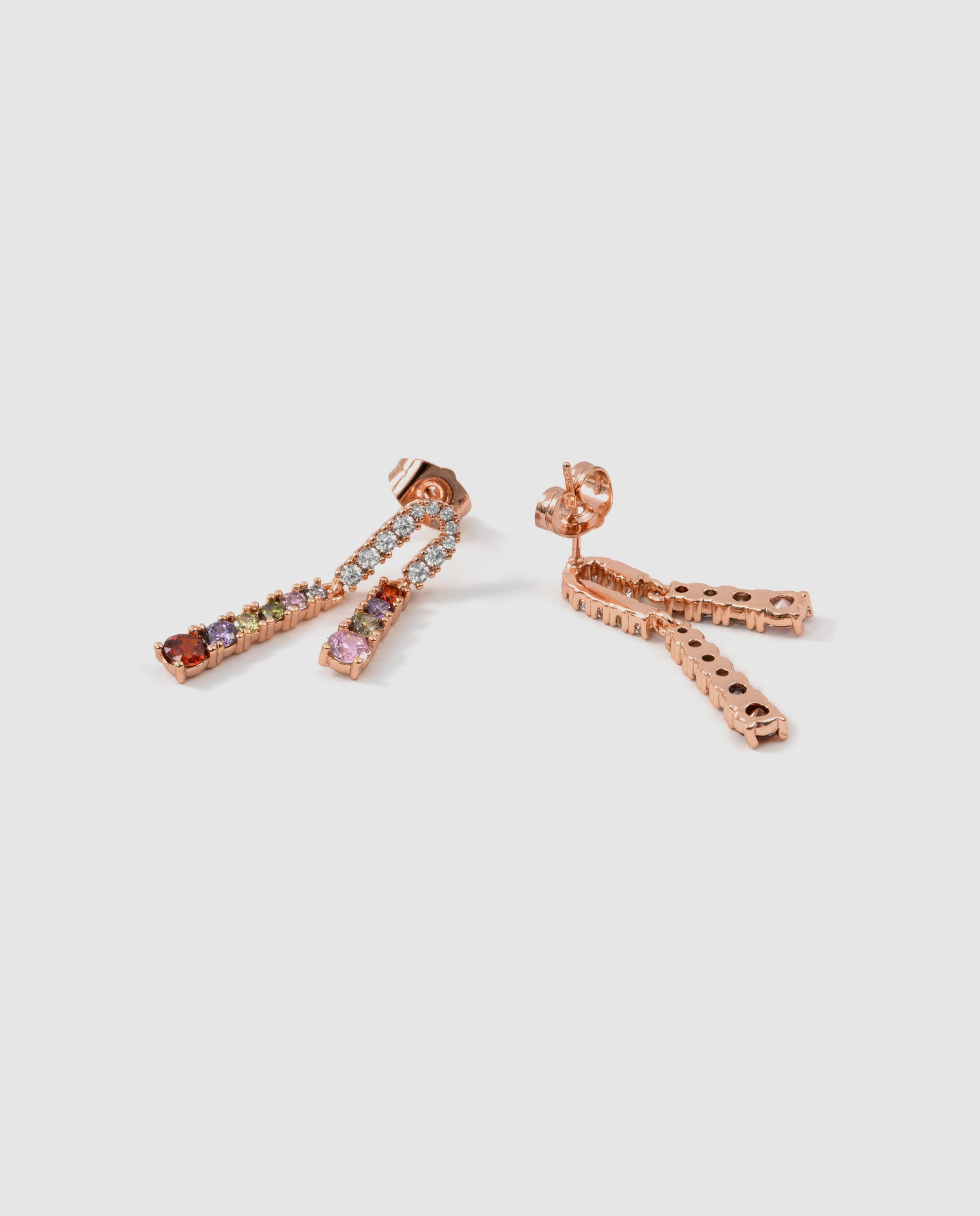 Brincos Special Edition com Acabados em Ouro Rosa 18k e Zirconita Multicolor-6