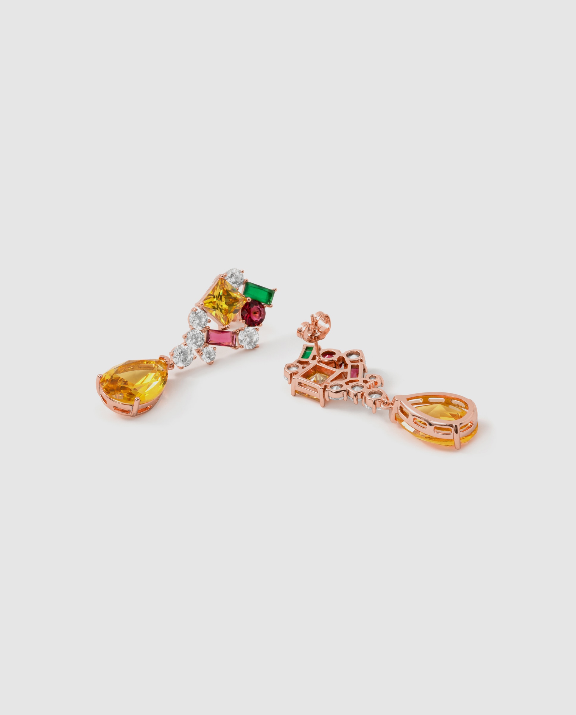 Brincos Special Edition com Acabamentos em Ouro Rosa de 18k e Zirconita Multicolor-6