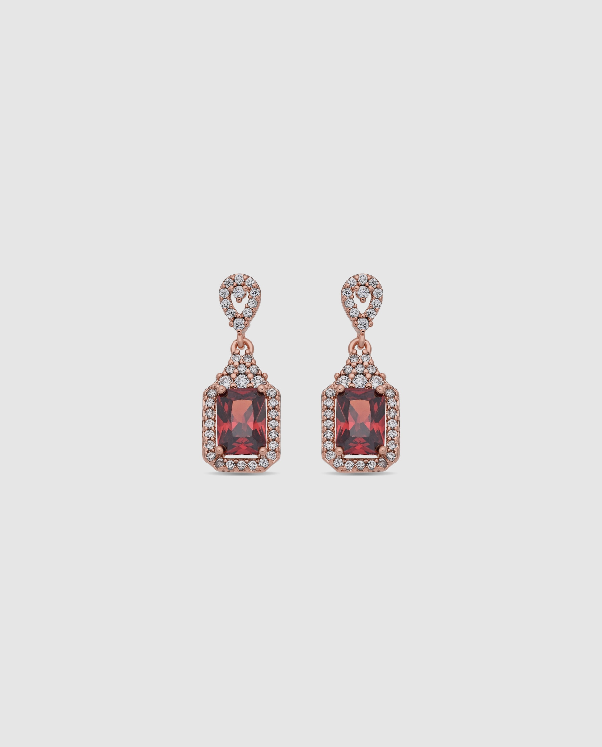 Brincos Special Edition com Acabamentos em Ouro Rosa de 18k e Zirconita Rubi Vermelho-1