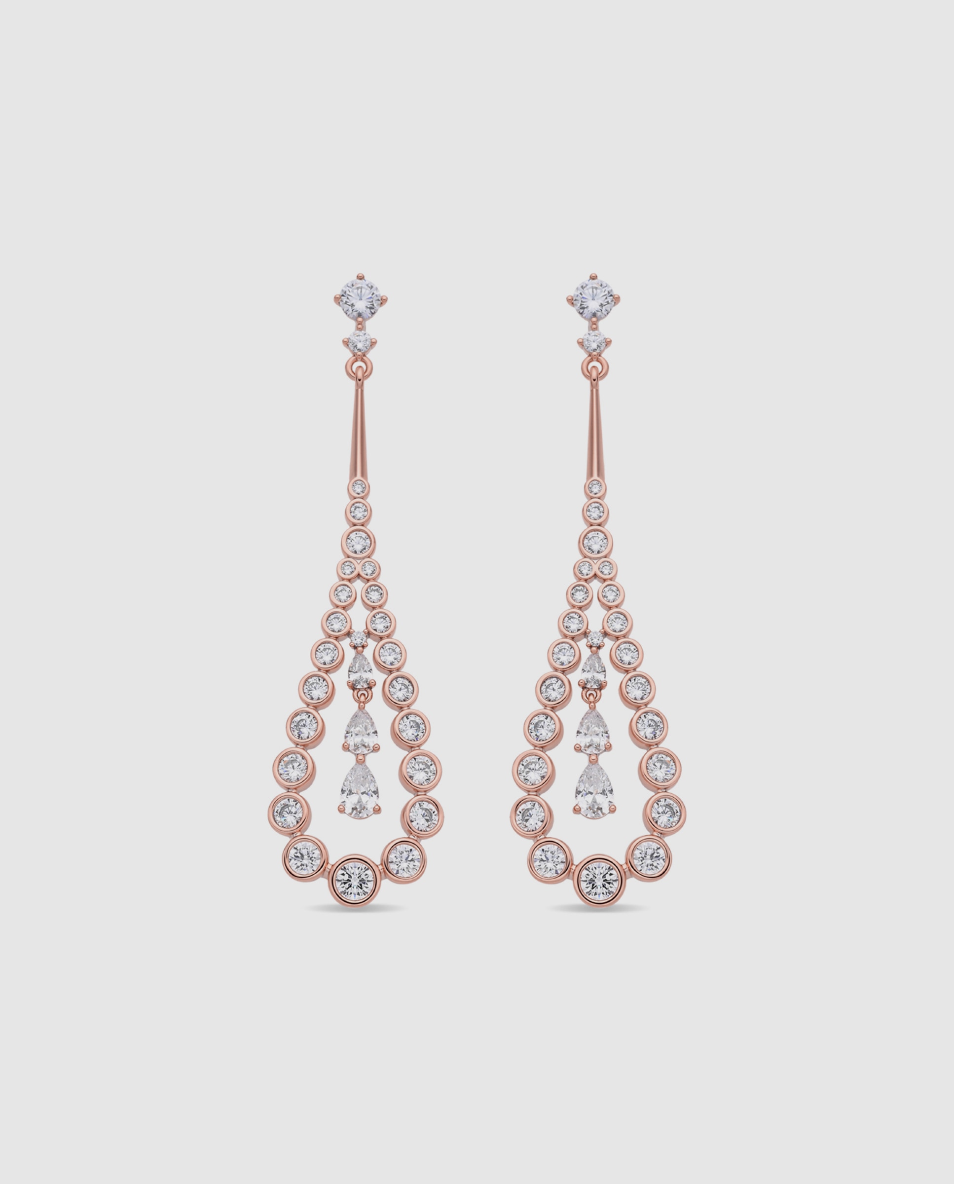 Brincos Special Edition com Acabamentos em Ouro Rosa 18k e Zirconita Brilhante Rosa-1