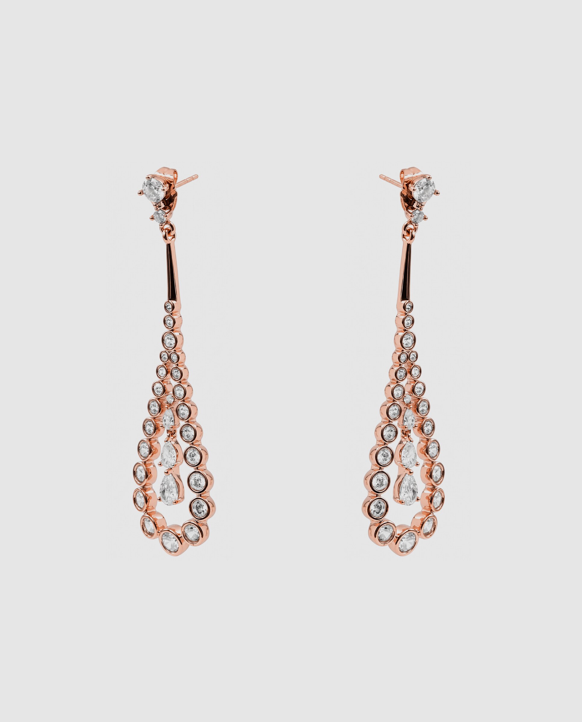 Brincos Special Edition com Acabamentos em Ouro Rosa 18k e Zirconita Brilhante Rosa-3