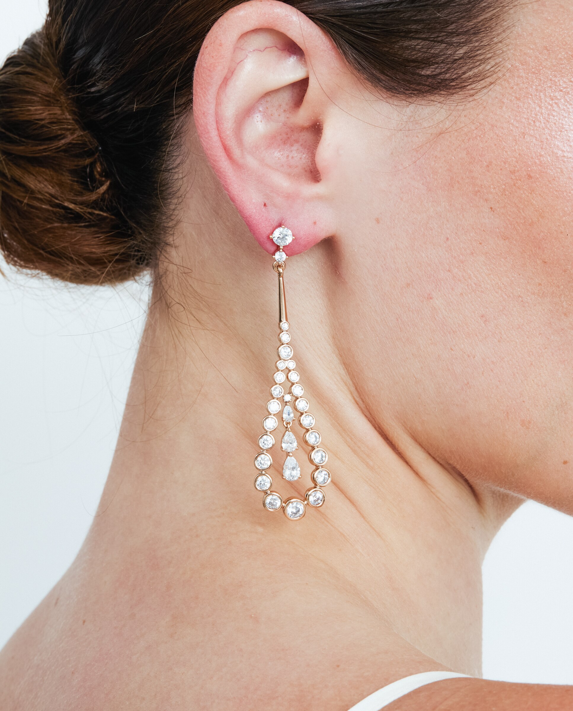 Brincos Special Edition com Acabamentos em Ouro Rosa 18k e Zirconita Brilhante Rosa-4