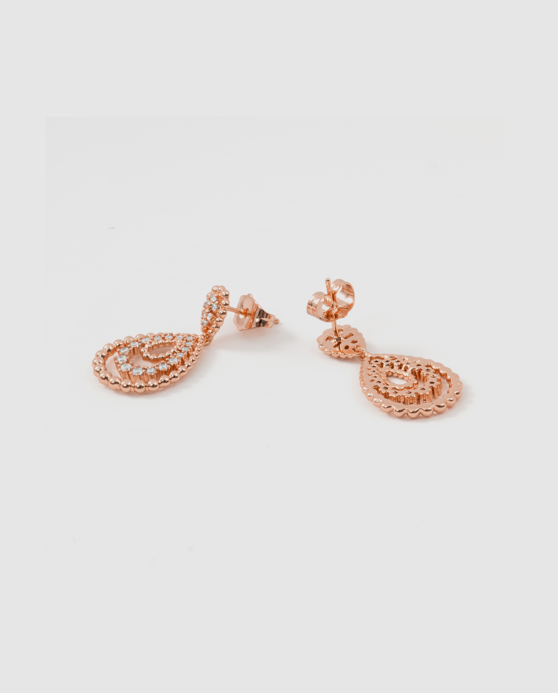 Brincos Special Edition com Acabamentos em Ouro Rosa de 18k e Zirconita Brilhante Rosa-6
