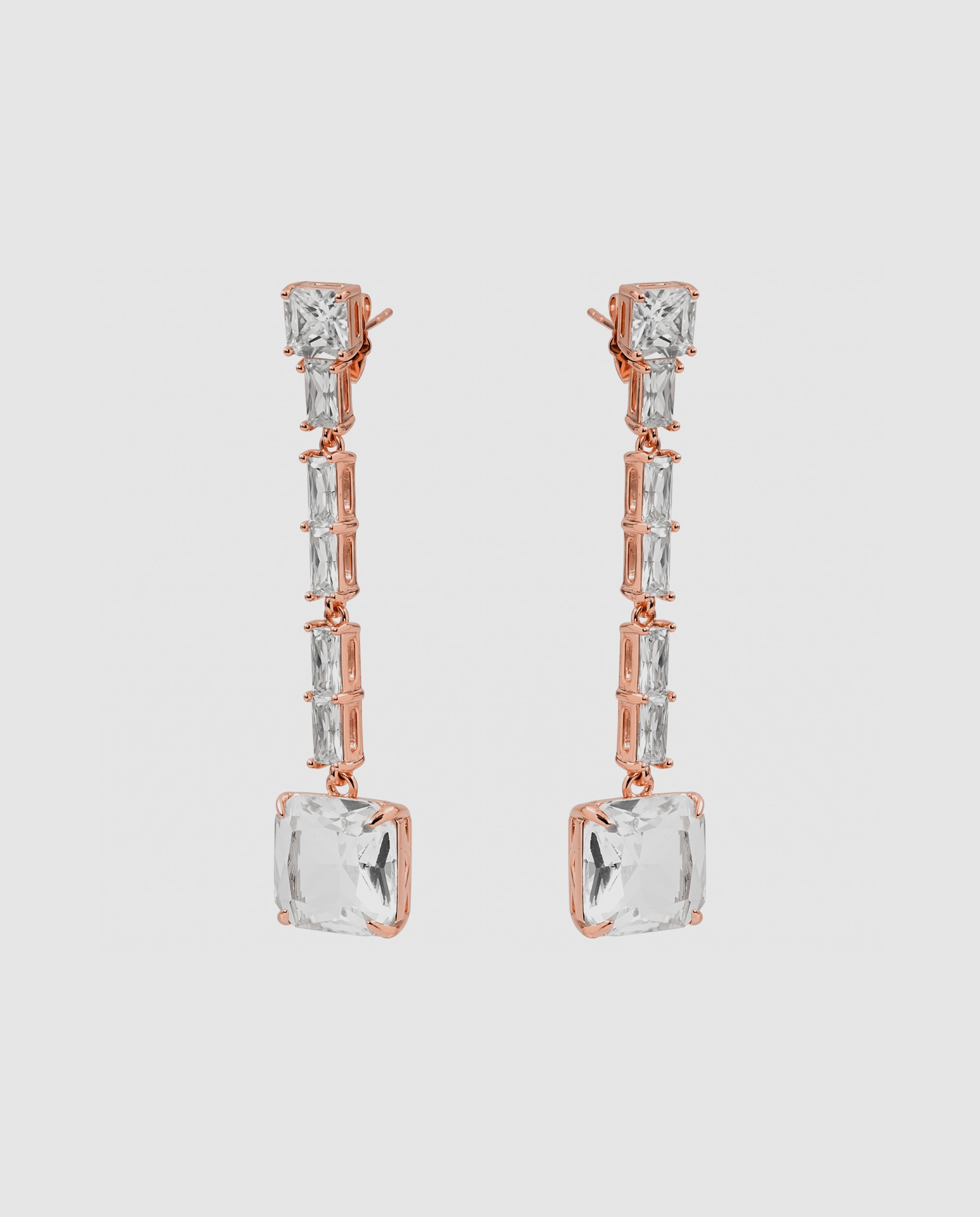 Brincos Special Edition com Acabamentos em Ouro Rosa 18k e Zirconita Brilhante Branco-3