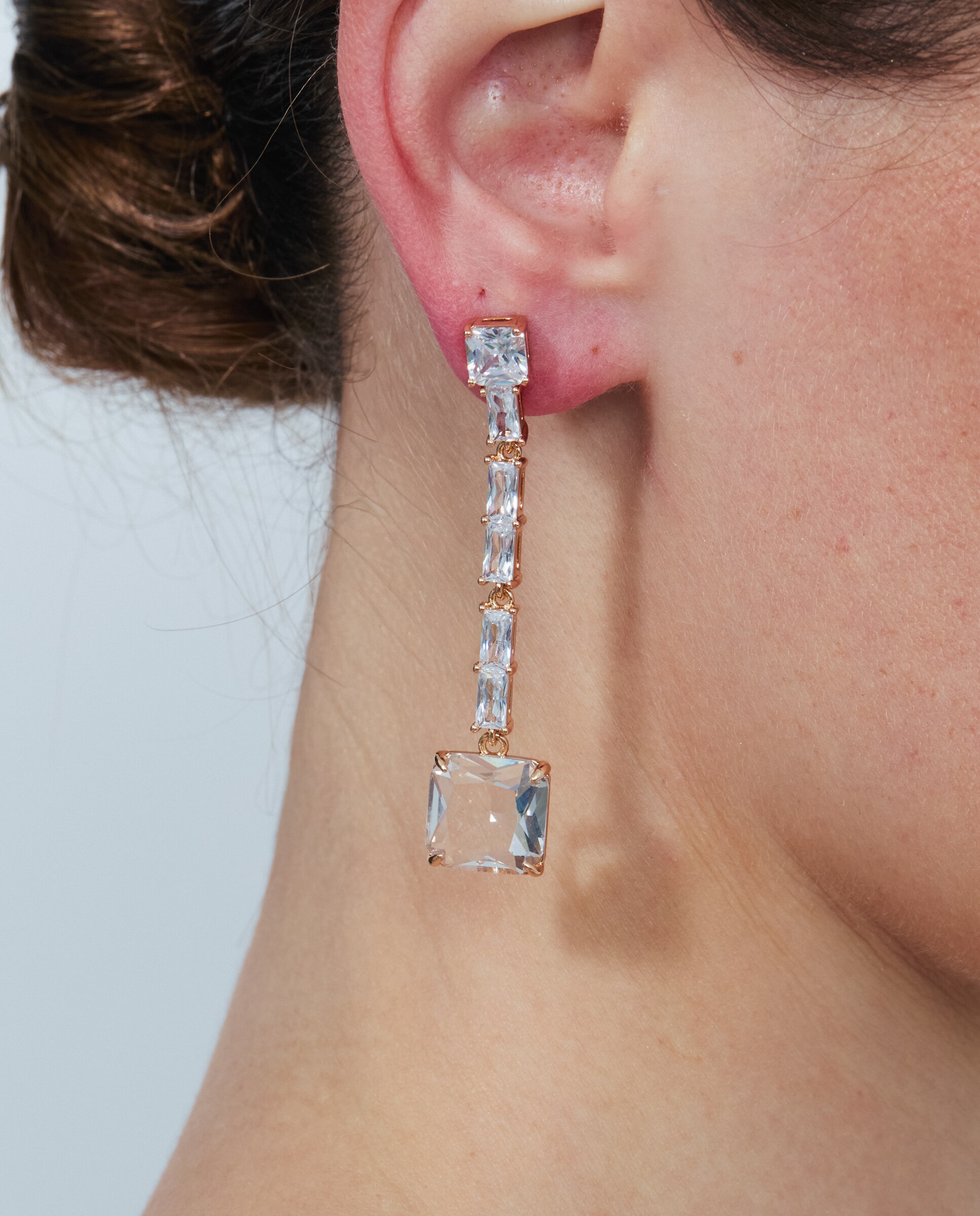 Brincos Special Edition com Acabamentos em Ouro Rosa 18k e Zirconita Brilhante Branco-4