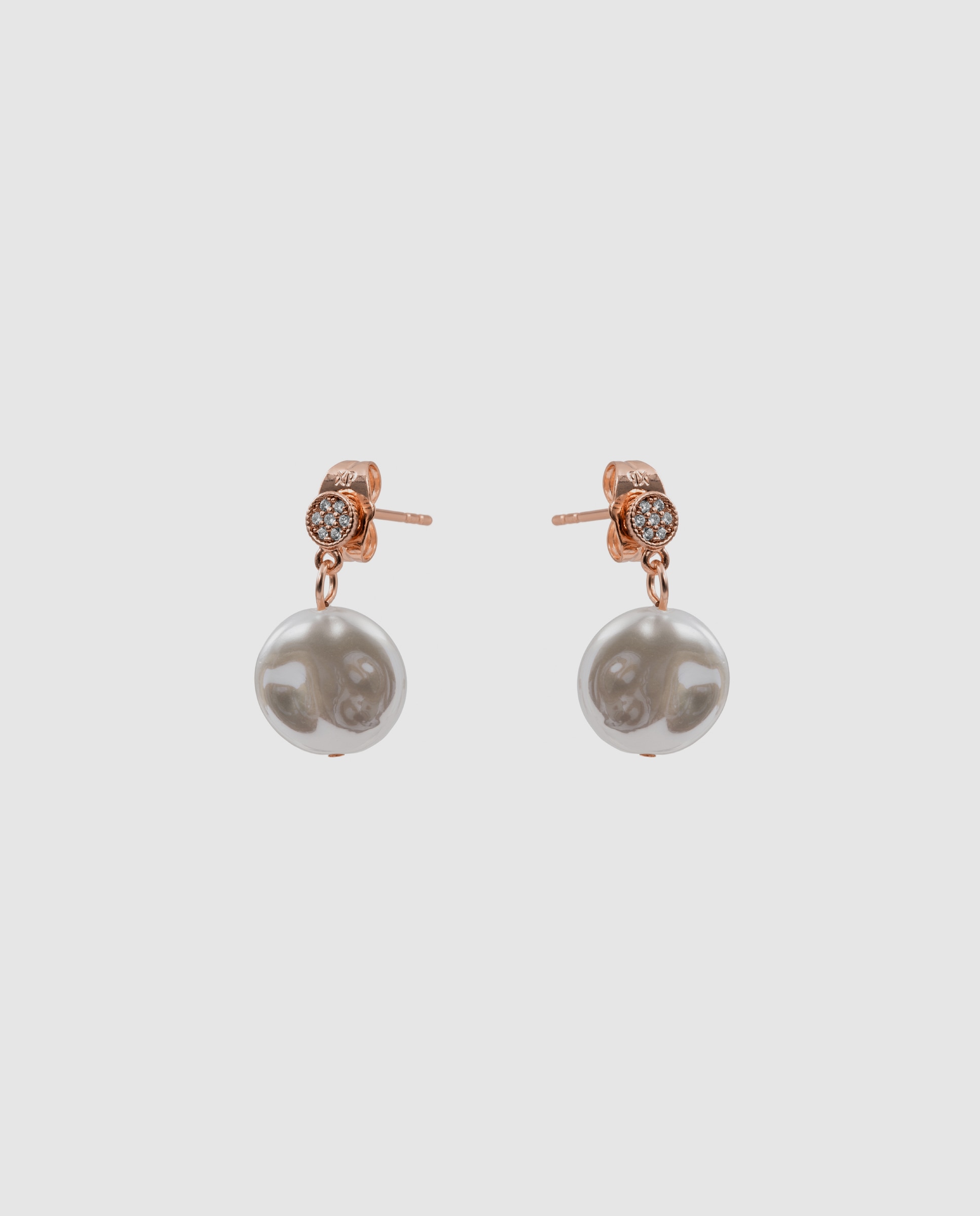 Brincos Special Edition com Acabamentos em Ouro Rosa de 18k e Pérola Branco-3