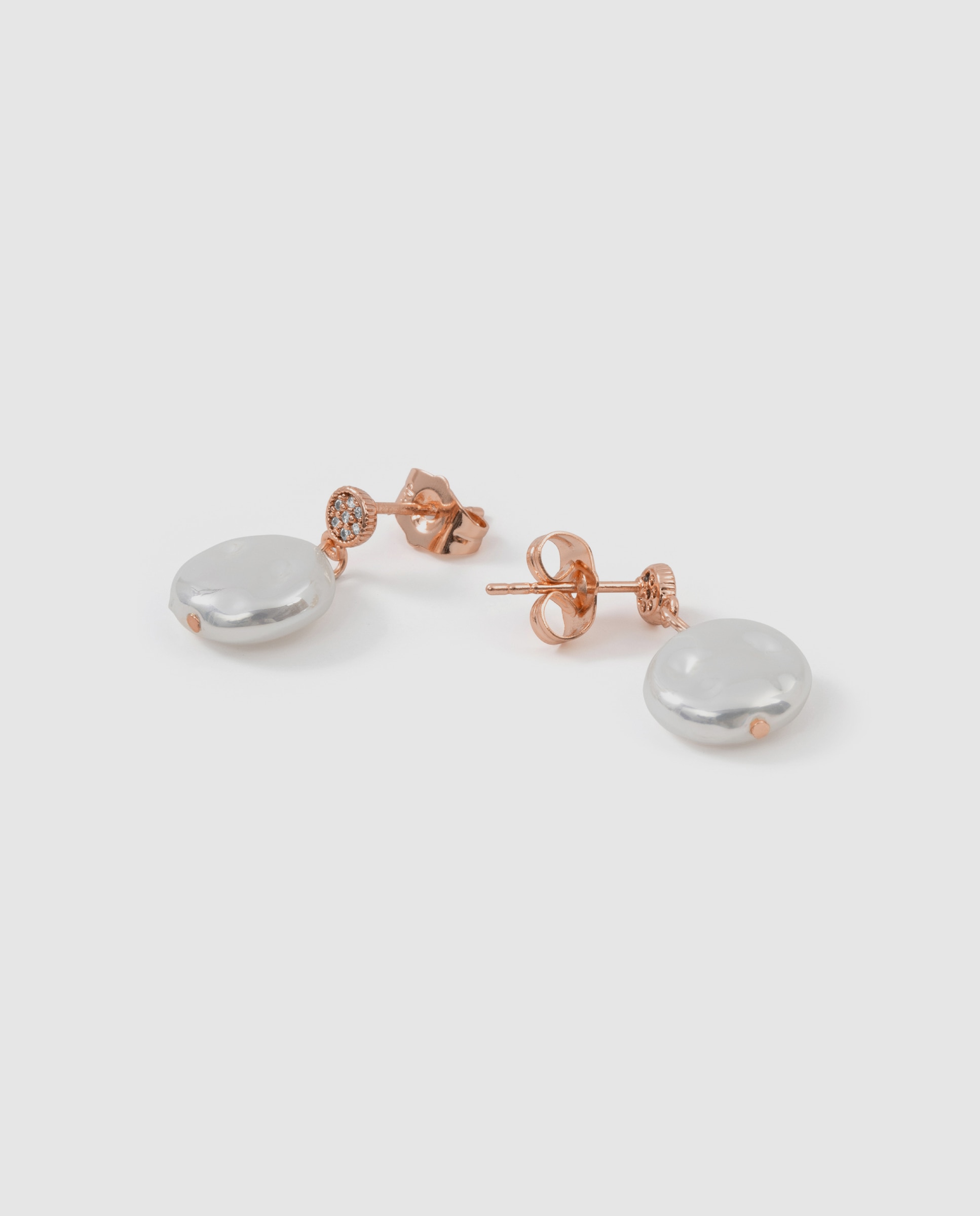 Brincos Special Edition com Acabamentos em Ouro Rosa de 18k e Pérola Branco-6