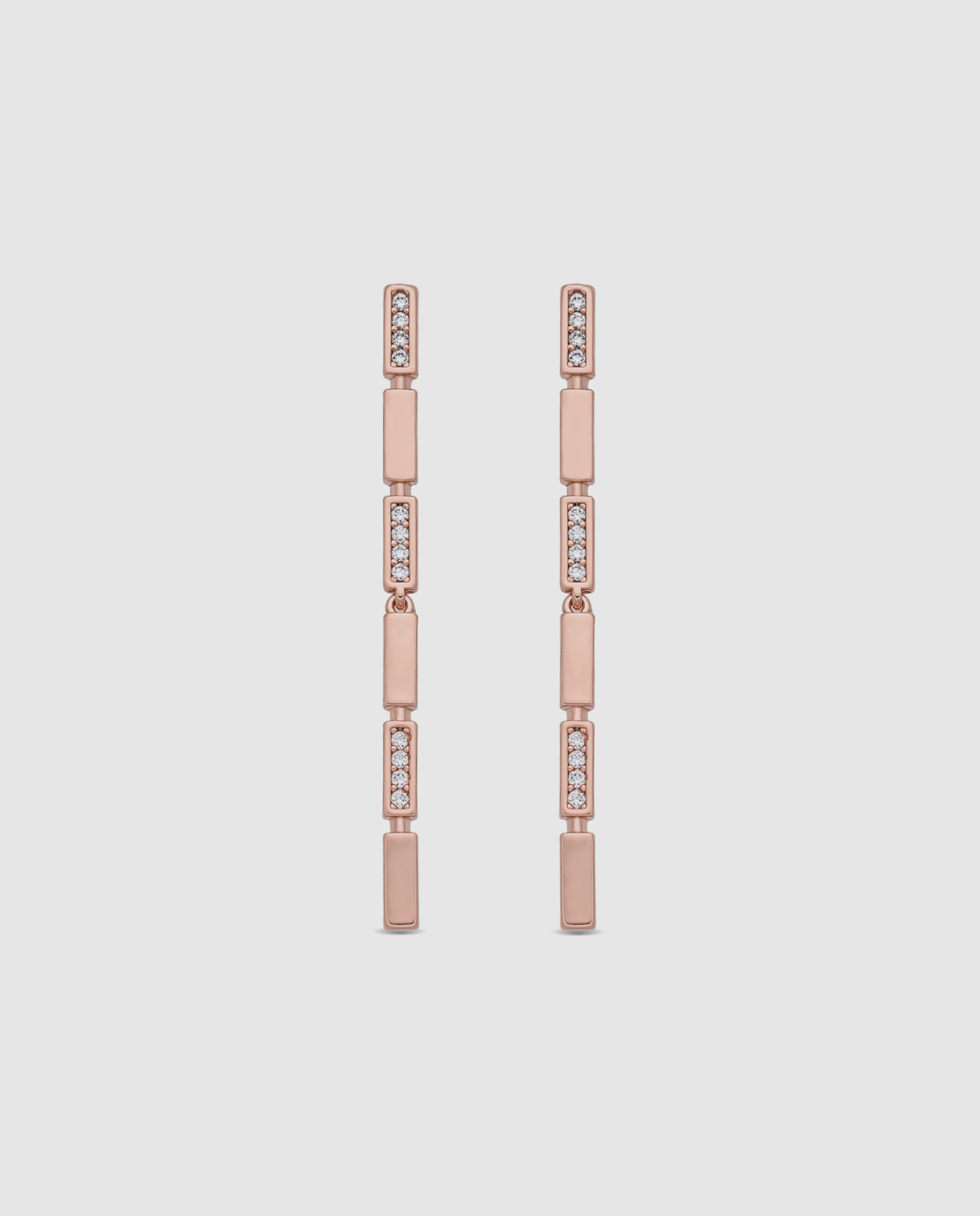 Brincos Special Edition com Acabamentos em Ouro Rosa de 18k e Zirconita Brilhante Rosa-1