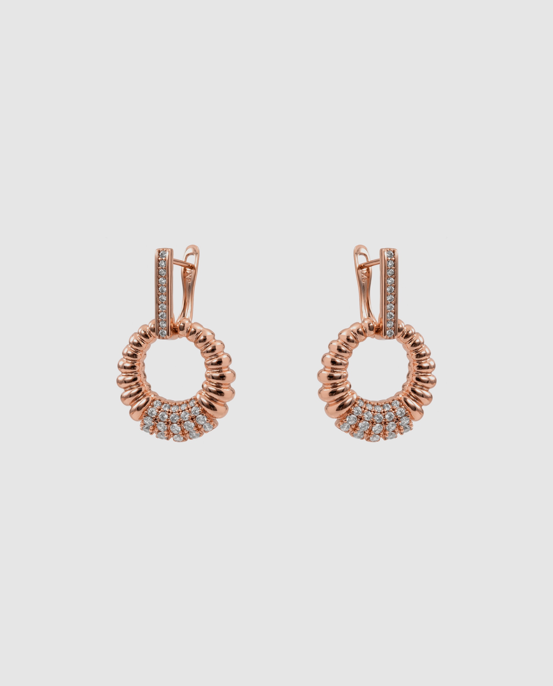 Brincos Special Edition com Acabamentos em Ouro Rosa de 18k e Zirconita Brilhante Rosa-3