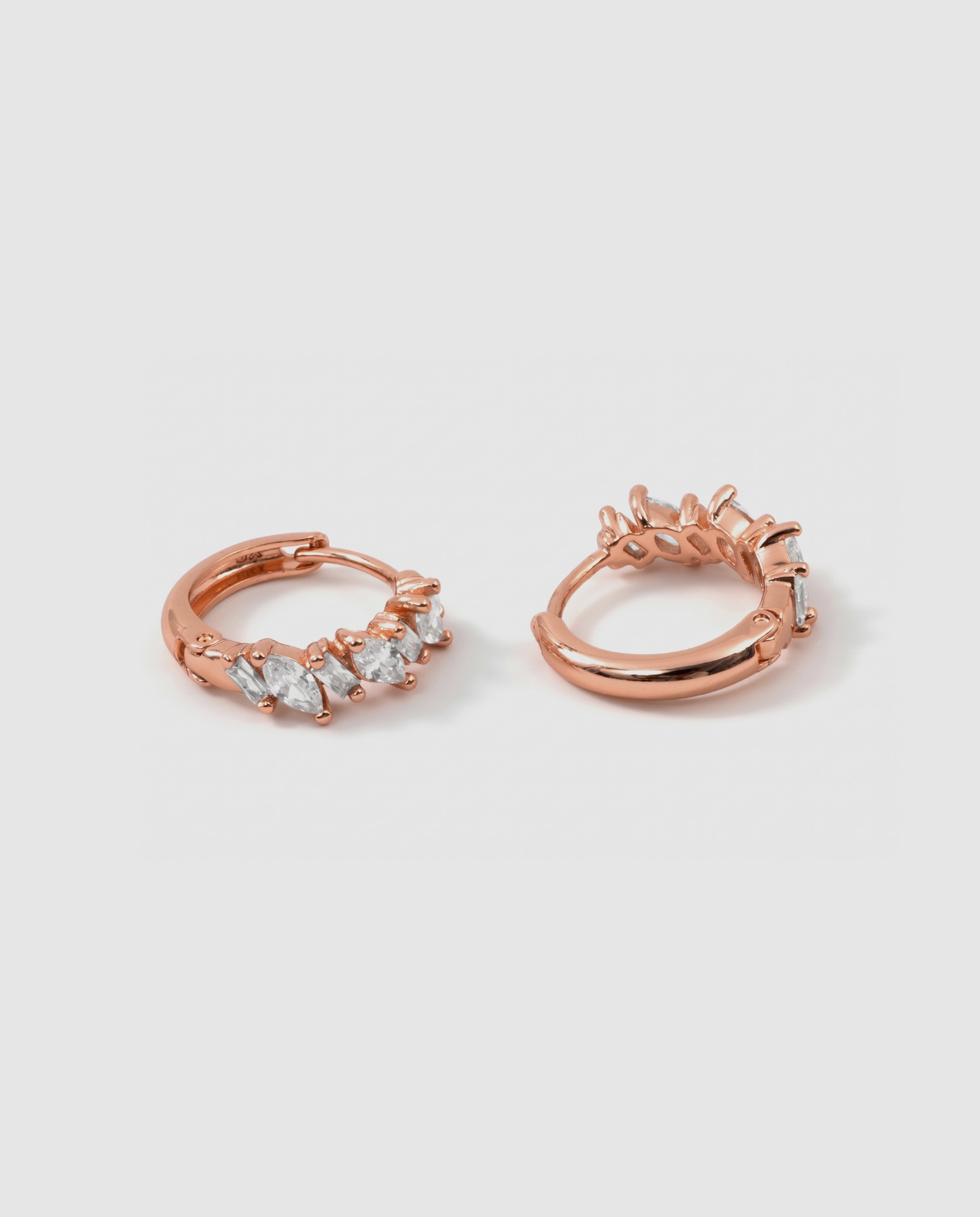 Brincos de Argola Special Edition com Acabamentos em Ouro Rosa de 18k e Zirconita Brilhante Rosa-6