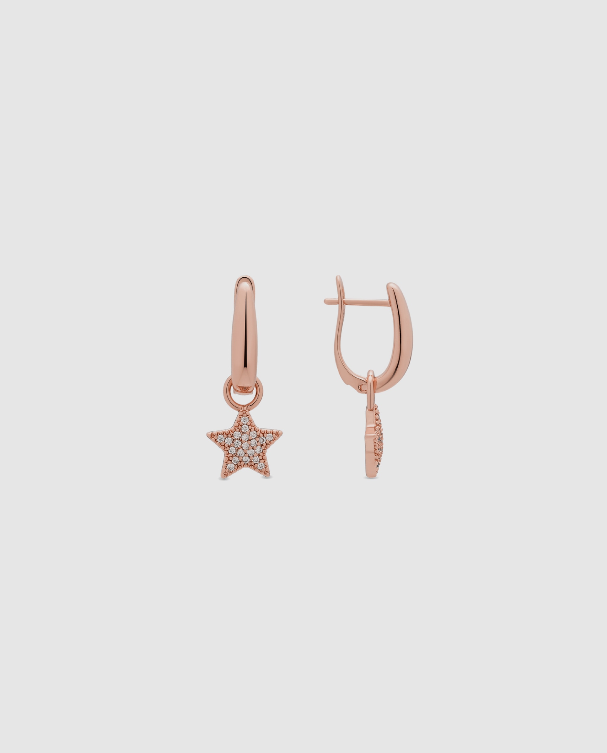 Brincos de Argola Special Edition com Acabamentos em Ouro Rosa de 18k e Zirconita Brilhante Rosa-1
