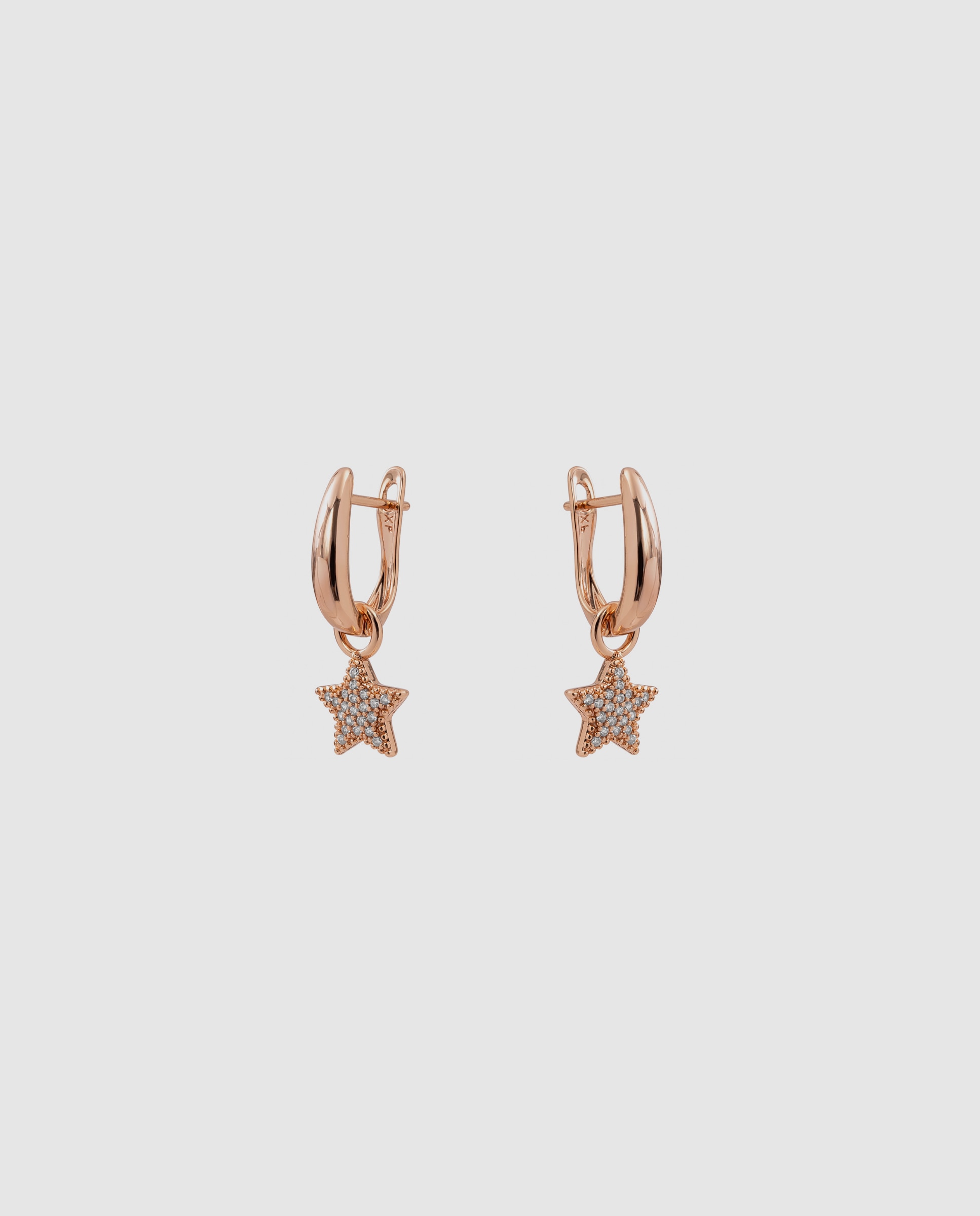 Brincos de Argola Special Edition com Acabamentos em Ouro Rosa de 18k e Zirconita Brilhante Rosa-3