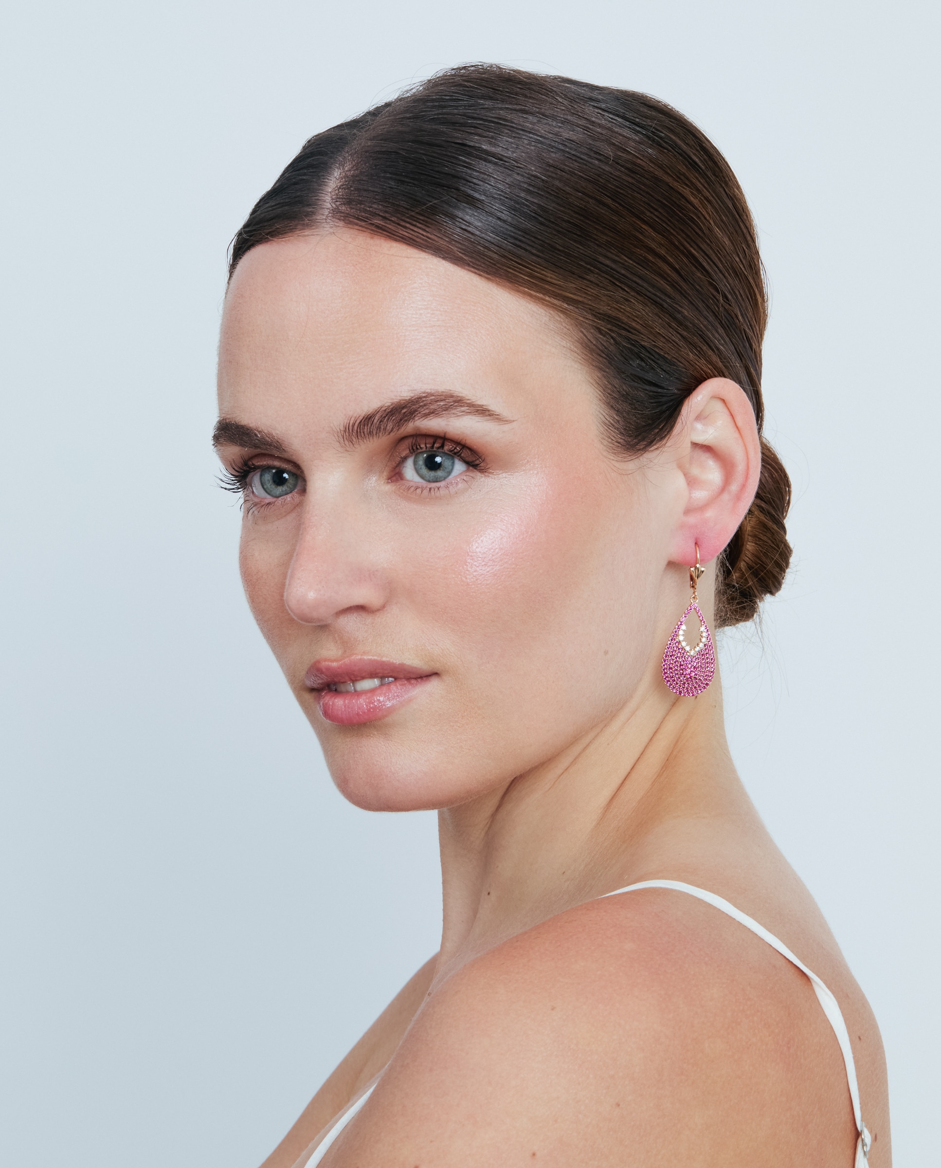 Brincos de Argola Special Edition com Acabamentos em Ouro Rosa 18k e Zirconita Rubi Vermelho-5