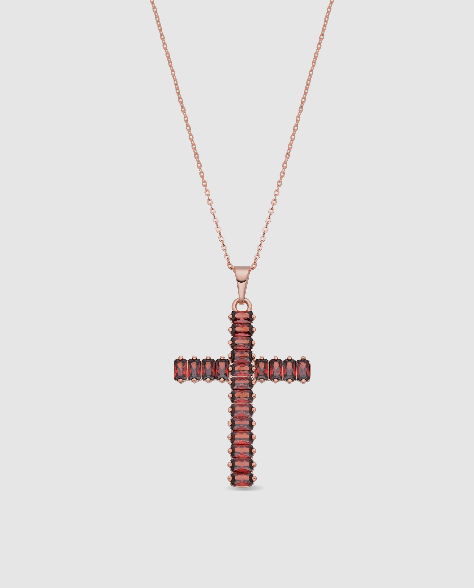 Colar Special Edition com Acabamento em Ouro Rosa de 18k e Zircónios Ametista Vermelho-1