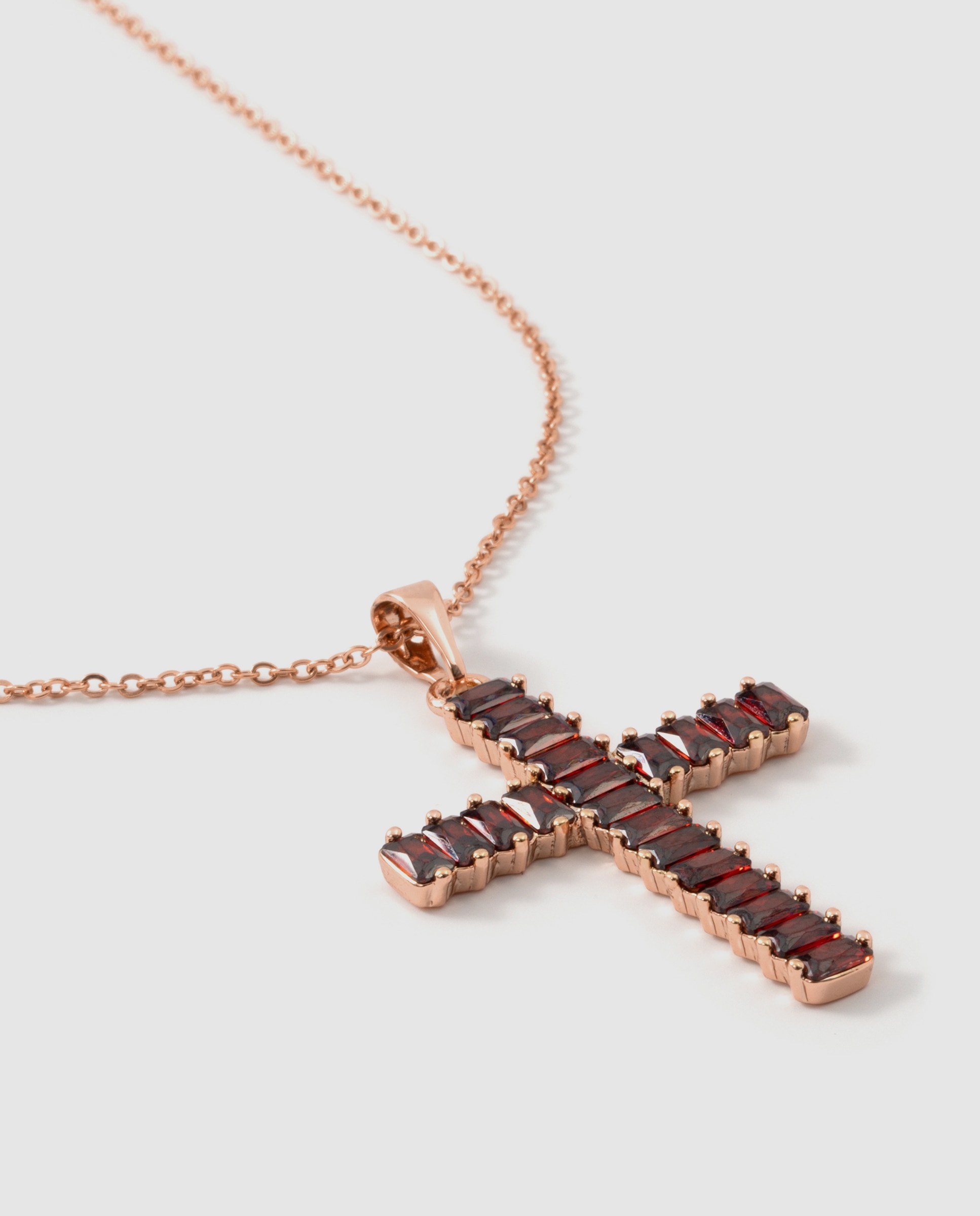 Colar Special Edition com Acabamento em Ouro Rosa de 18k e Zircónios Ametista Vermelho-6