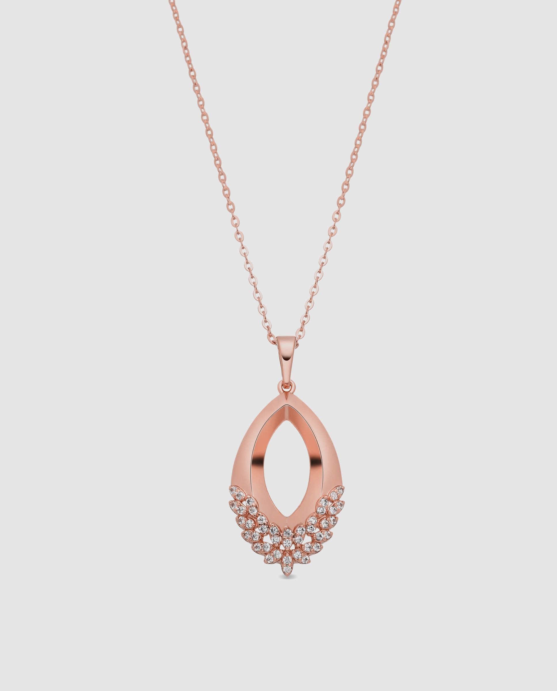 Colar Special Edition Acabado em Ouro Rosa de 18k com Zirconita Brilhante Rosa-1