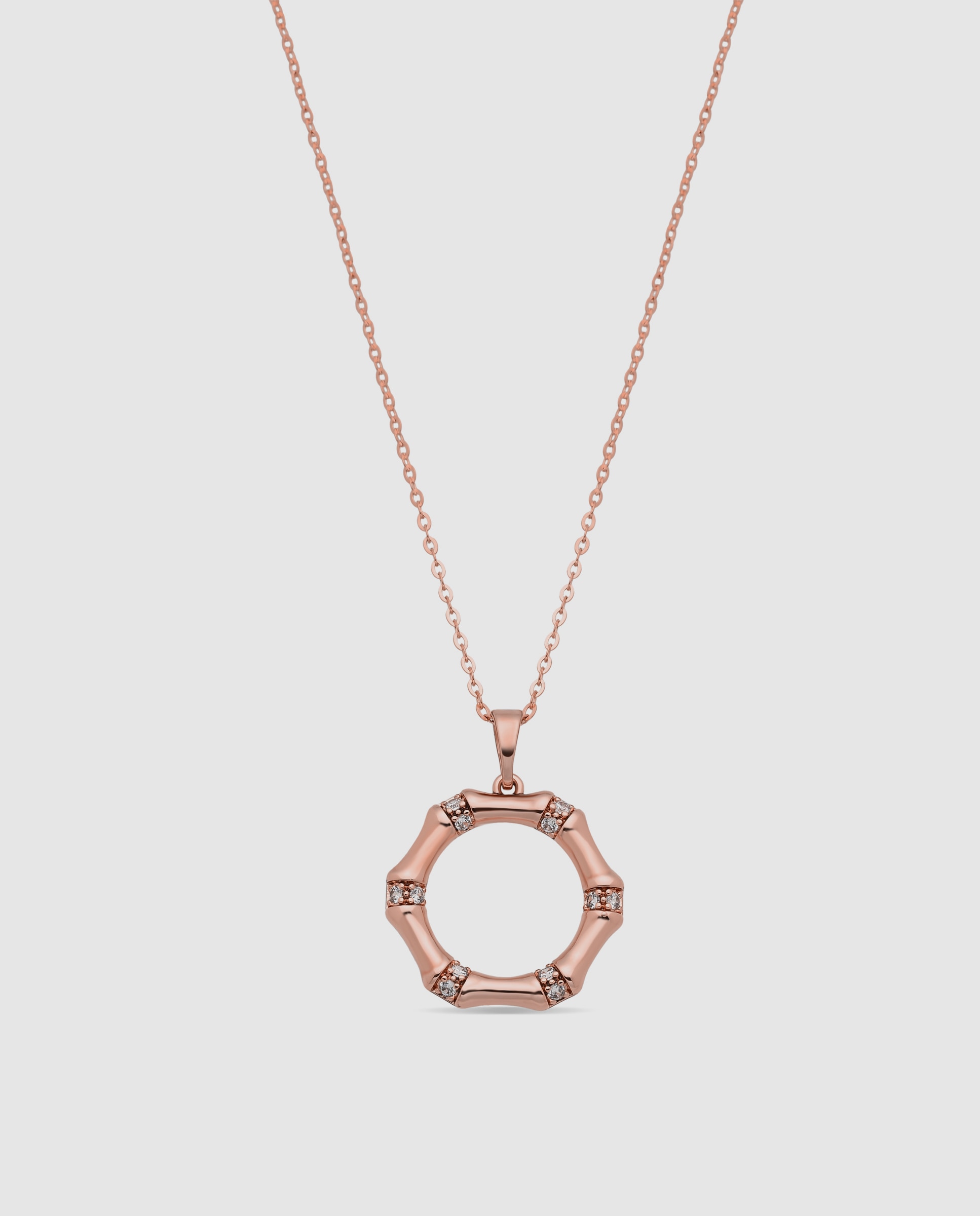 Colar Special Edition Acabado em Ouro Rosa de 18k com Zirconita Brilhante Rosa-1