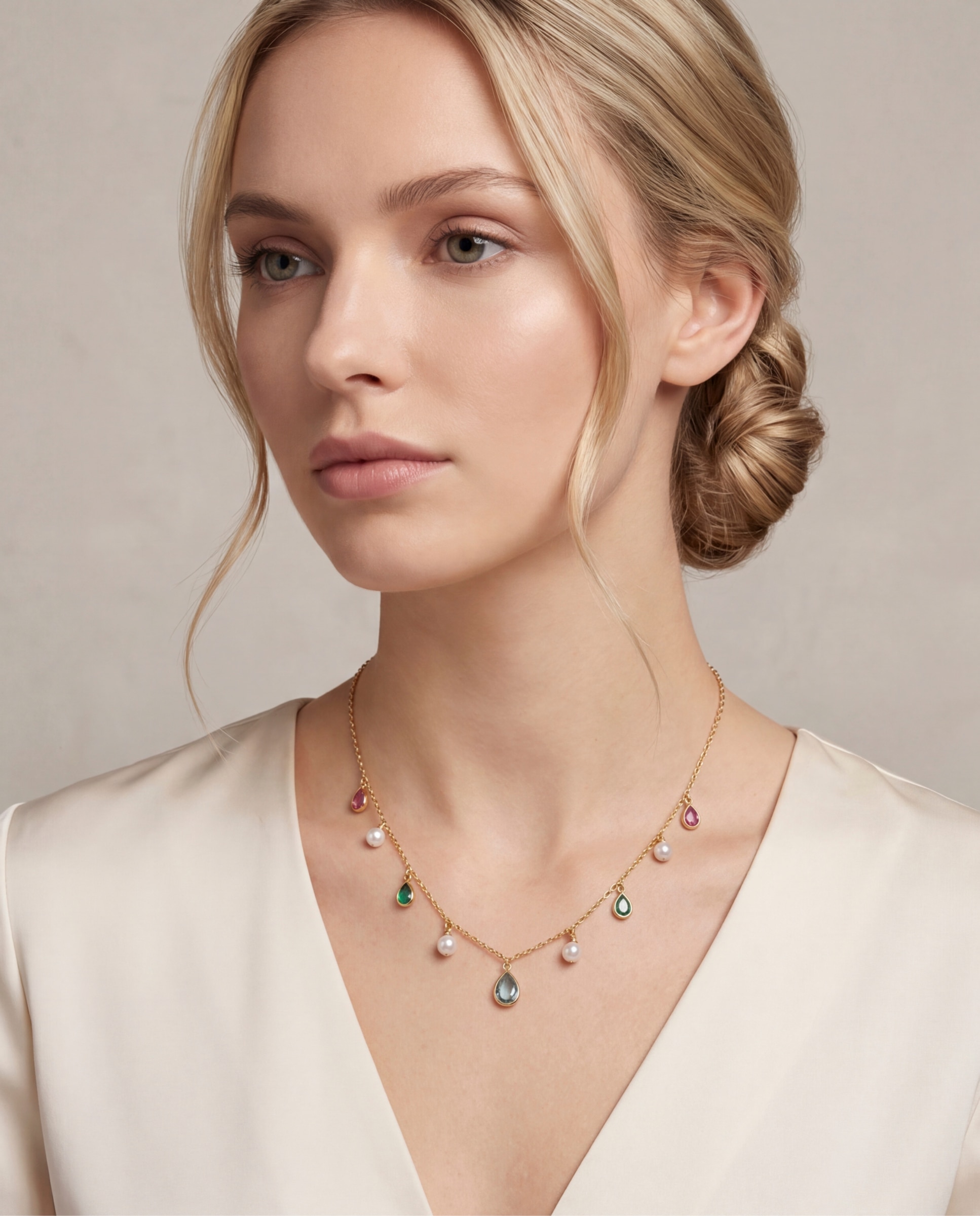 Colar Special Edition com Acabamento em Ouro Rosa de 18k e Pérola Branca Multicolor-2