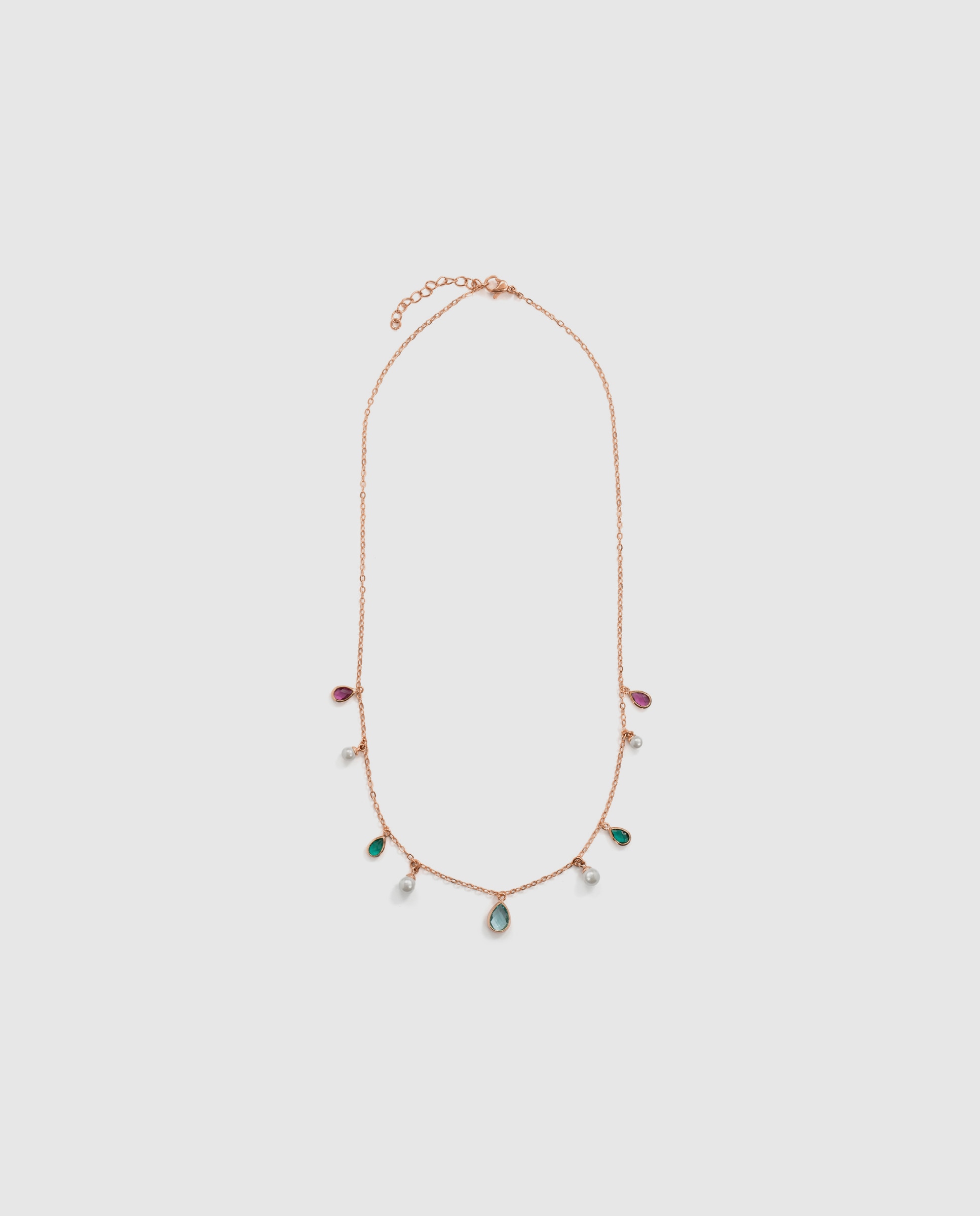 Colar Special Edition com Acabamento em Ouro Rosa de 18k e Pérola Branca Multicolor-3