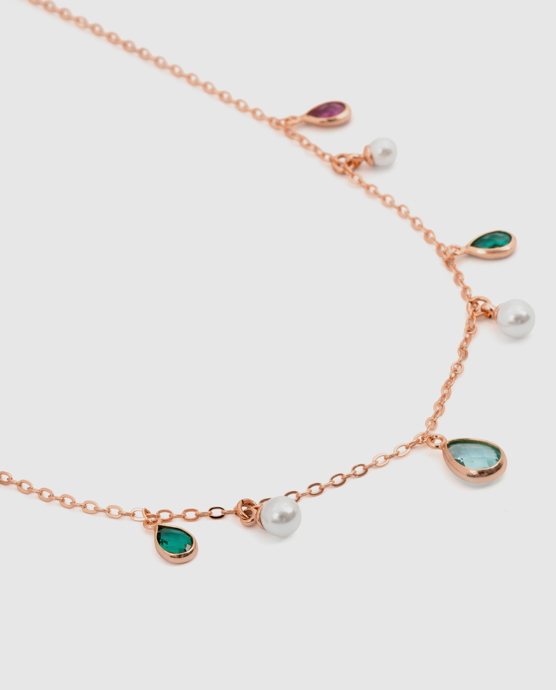 Colar Special Edition com Acabamento em Ouro Rosa de 18k e Pérola Branca Multicolor-6