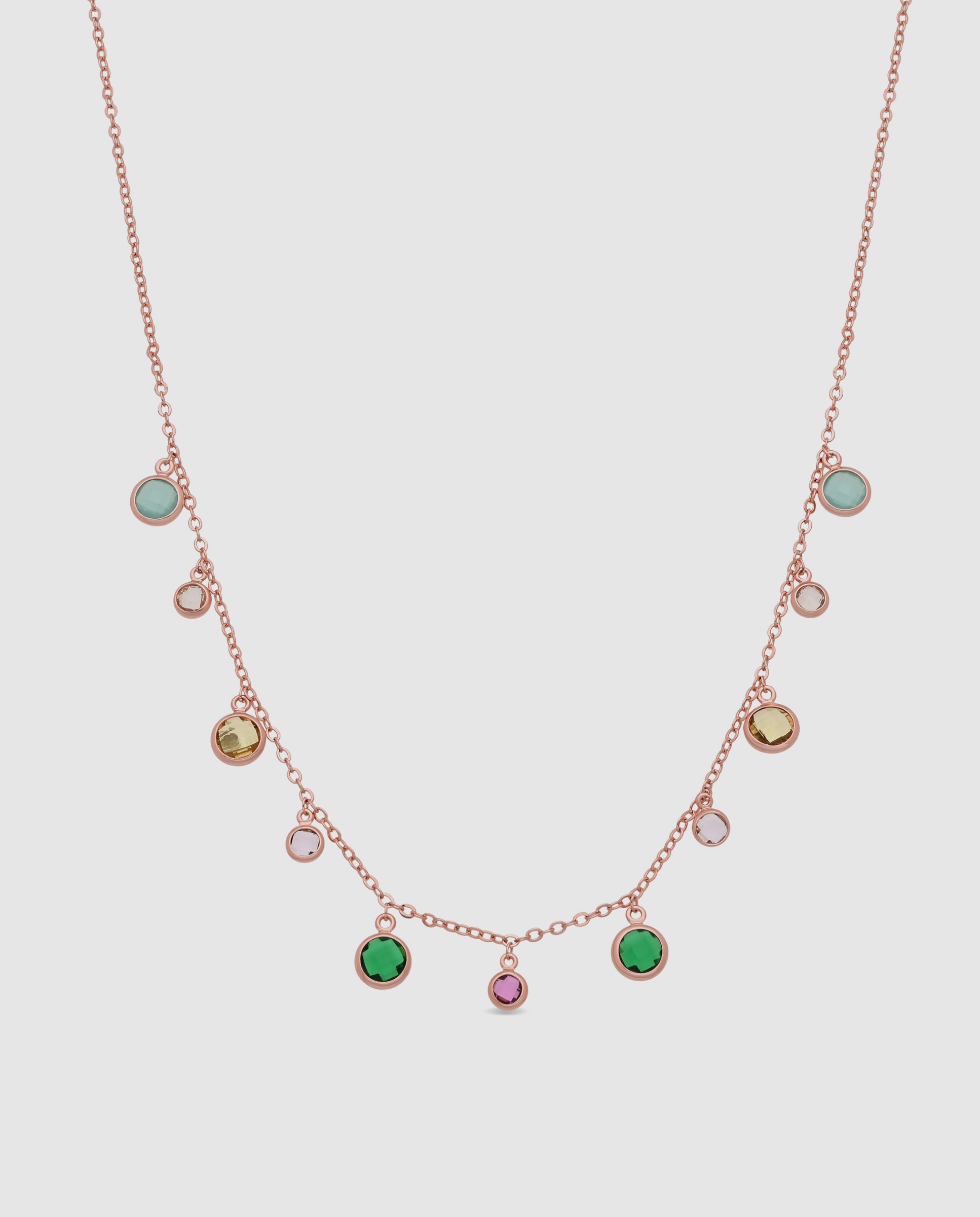 Colar Special Edition com Acabamento em Ouro Rosa de 18k e Zirconita Multicolor-1