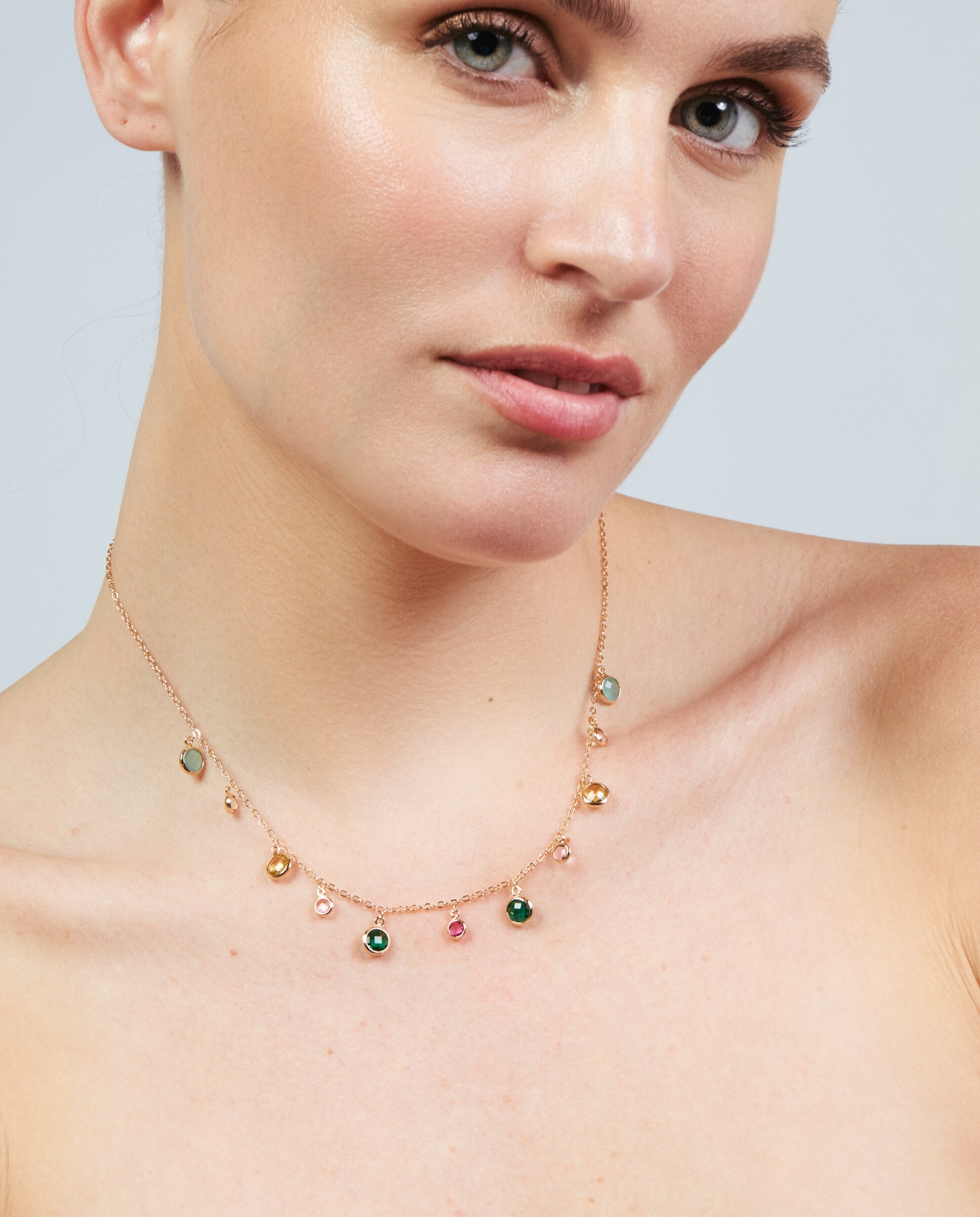 Colar Special Edition com Acabamento em Ouro Rosa de 18k e Zirconita Multicolor-4