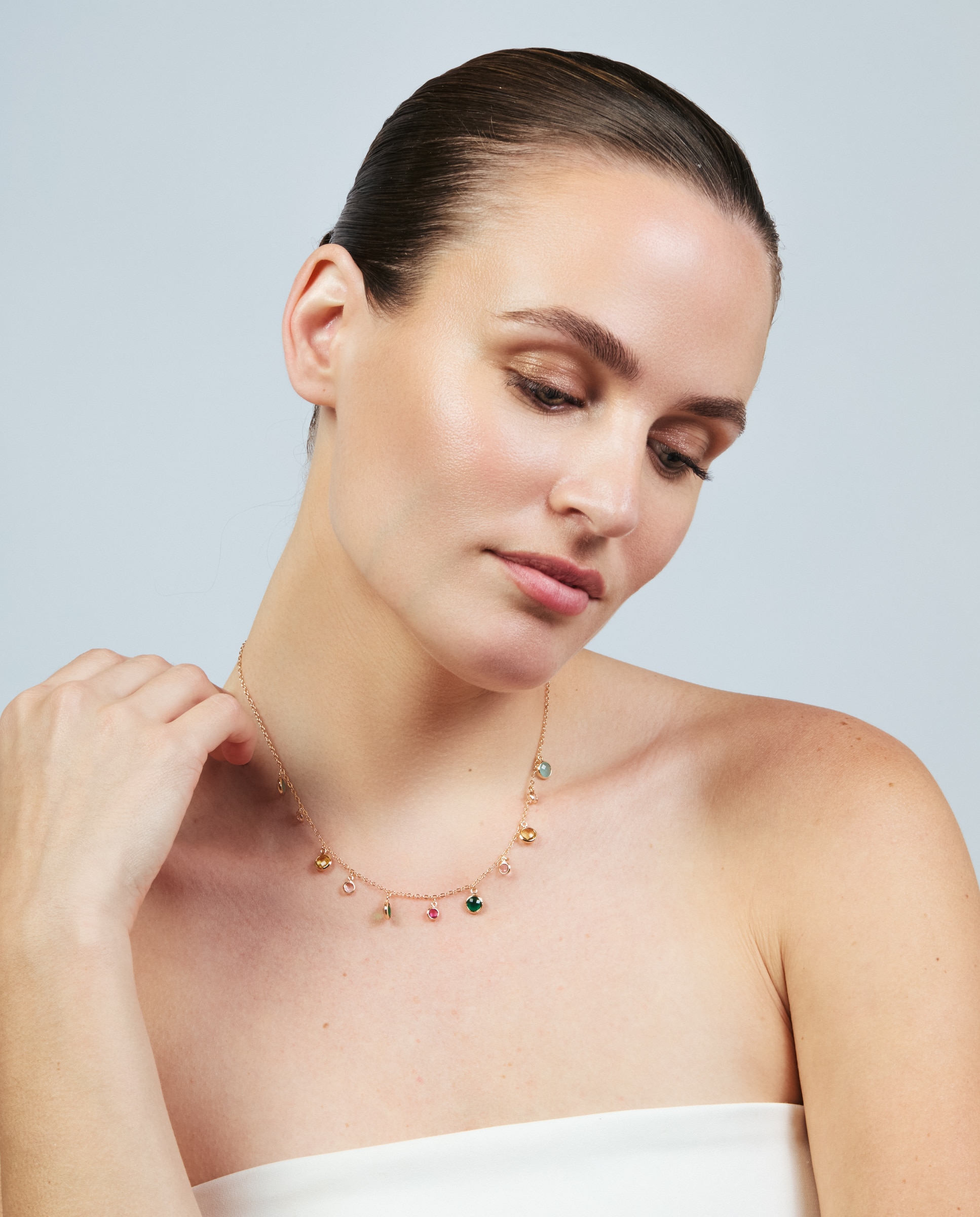 Colar Special Edition com Acabamento em Ouro Rosa de 18k e Zirconita Multicolor-5
