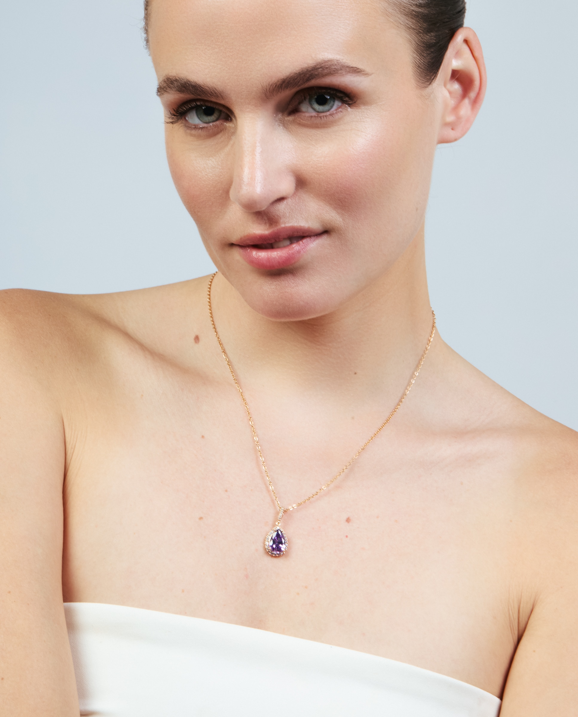 Colar Special Edition com Acabamento em Ouro Rosa de 18k e Zircónios Ametista Roxo-2