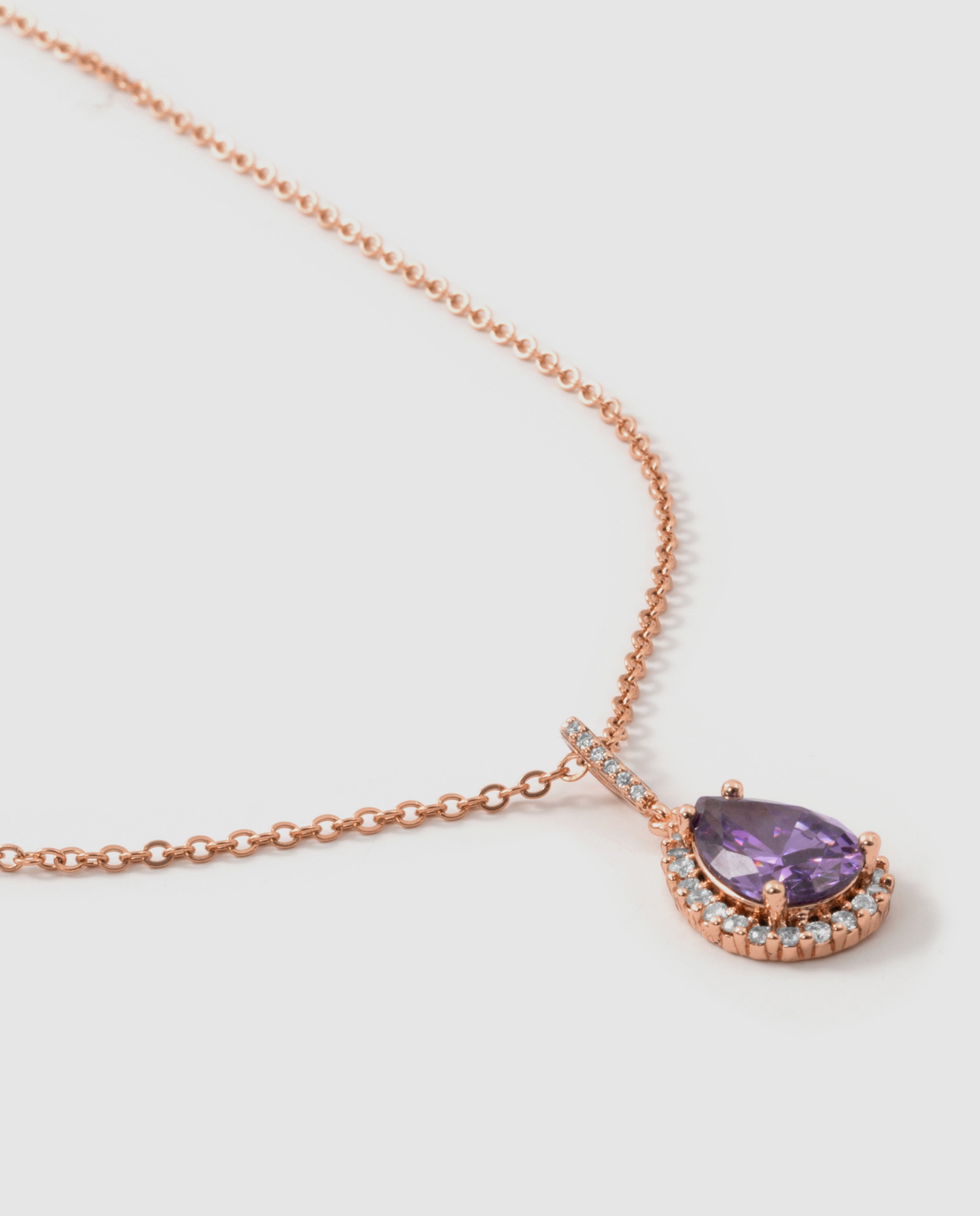 Colar Special Edition com Acabamento em Ouro Rosa de 18k e Zircónios Ametista Roxo-6