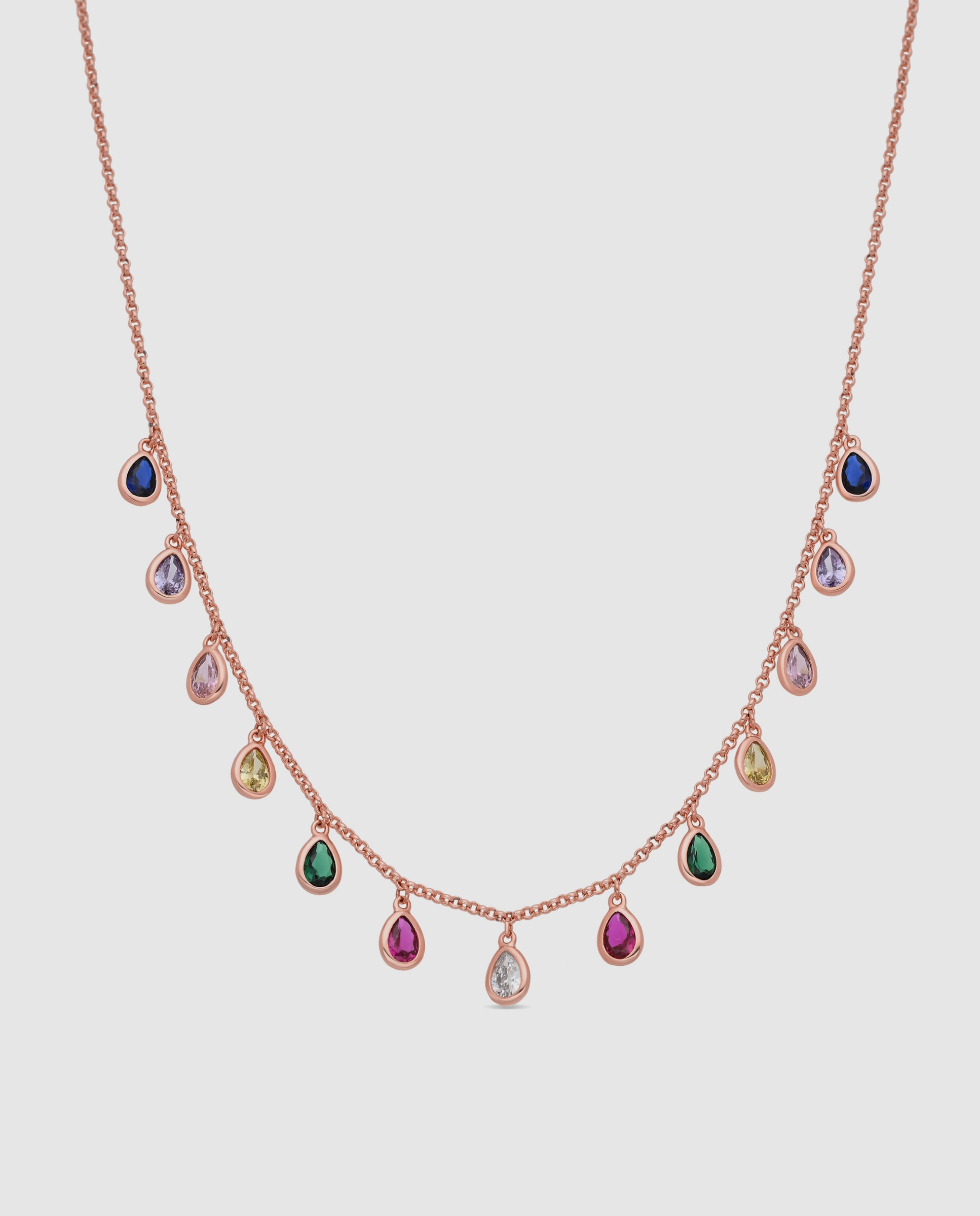 Colar Special Edition com Acabamento em Ouro Rosa de 18k e Zirconita Multicolor-1