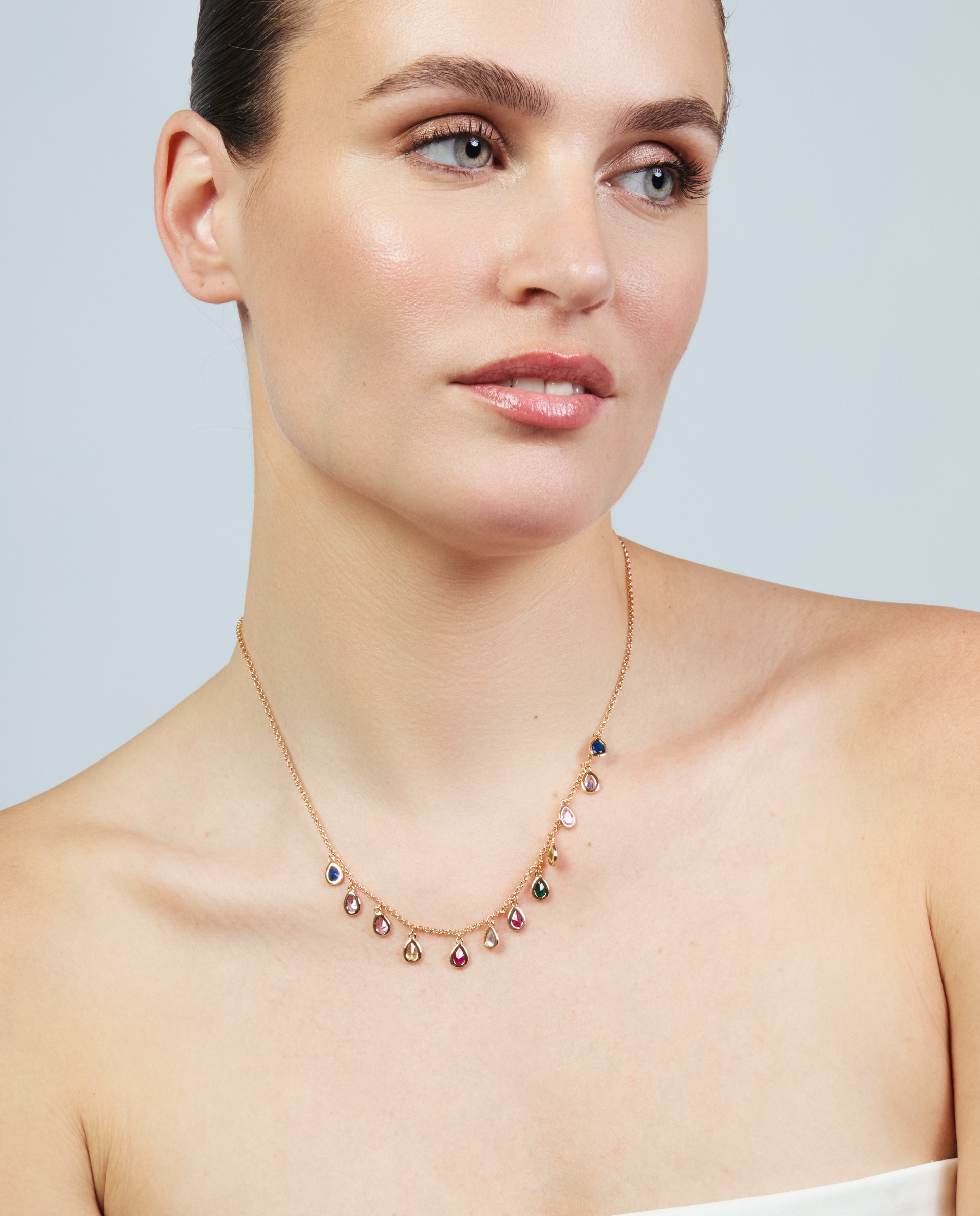 Colar Special Edition com Acabamento em Ouro Rosa de 18k e Zirconita Multicolor-2