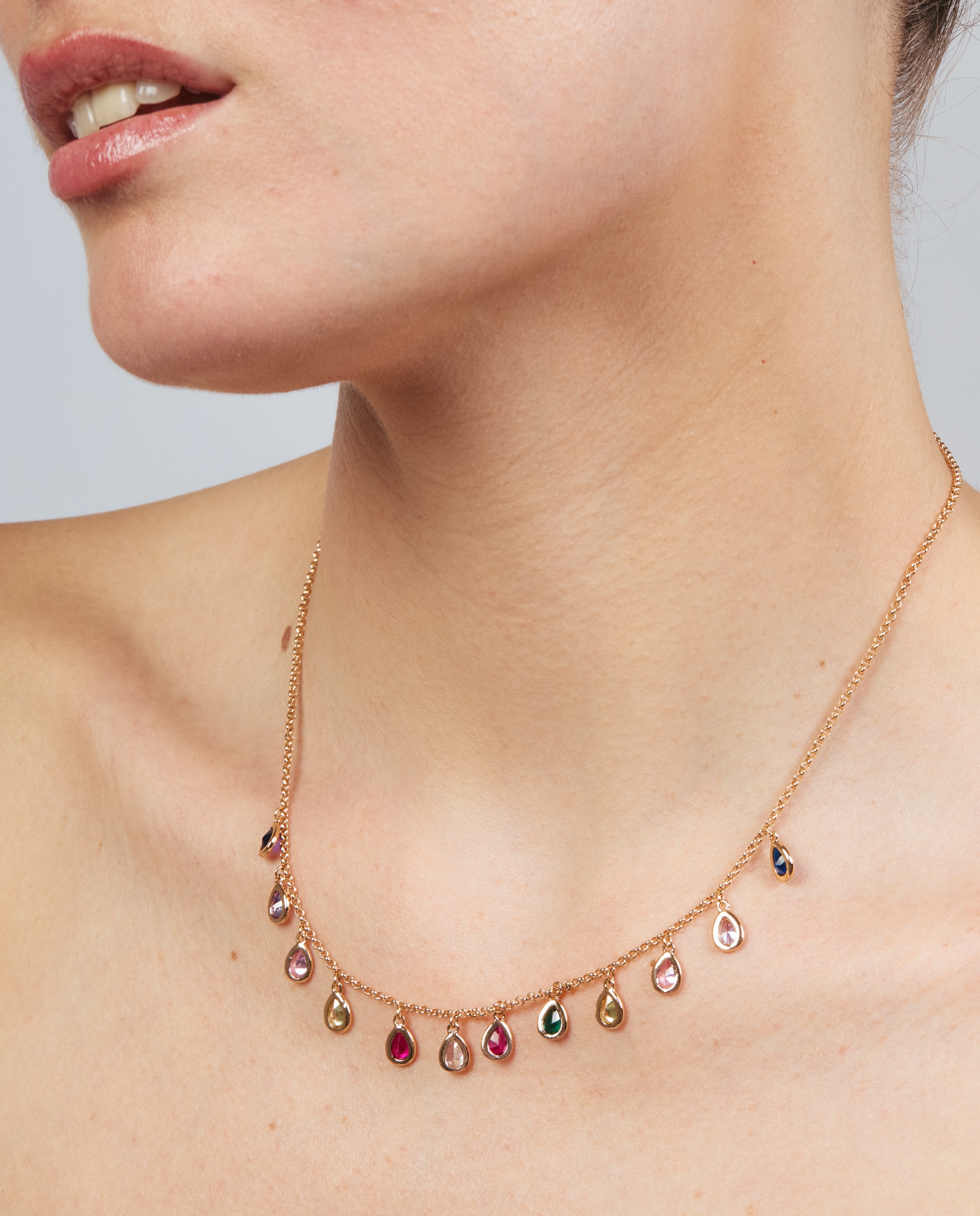 Colar Special Edition com Acabamento em Ouro Rosa de 18k e Zirconita Multicolor-4
