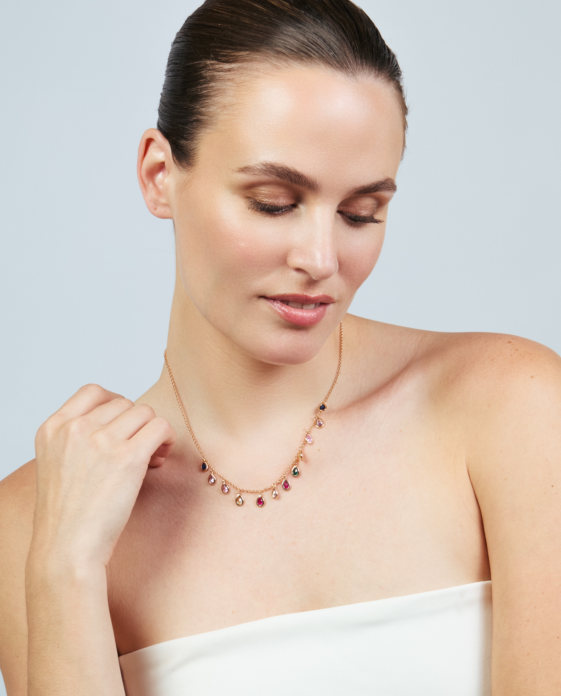 Colar Special Edition com Acabamento em Ouro Rosa de 18k e Zirconita Multicolor-5