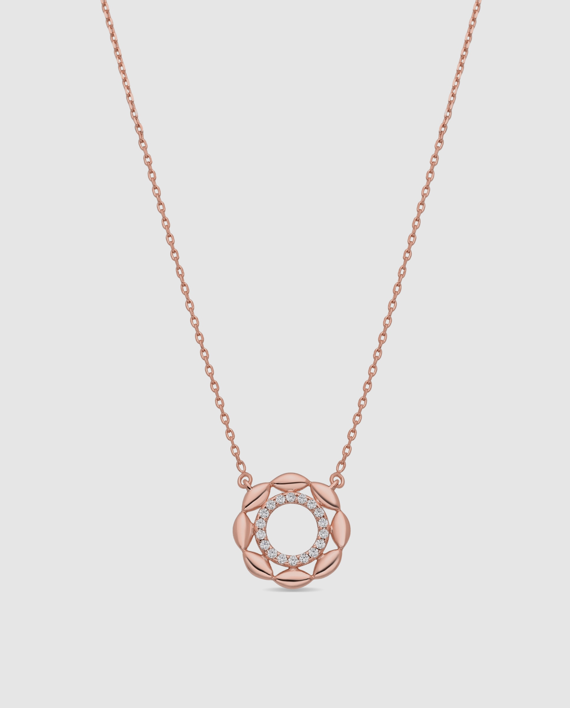 Colar Special Edition Acabado em Ouro Rosa de 18k com Zirconita Brilhante Rosa-1