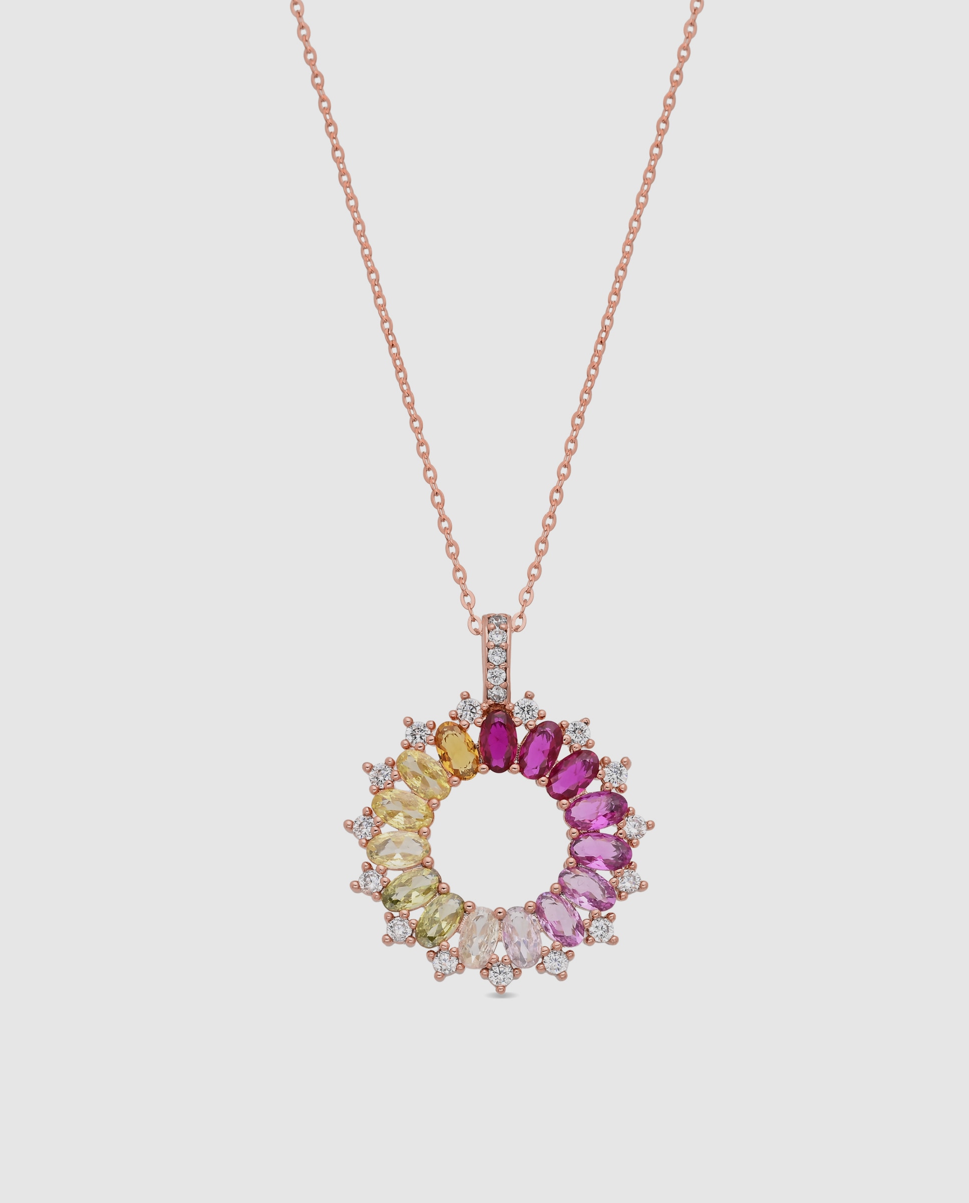 Colar Special Edition com Acabamento em Ouro Rosa de 18k e Zirconita Multicolor-1