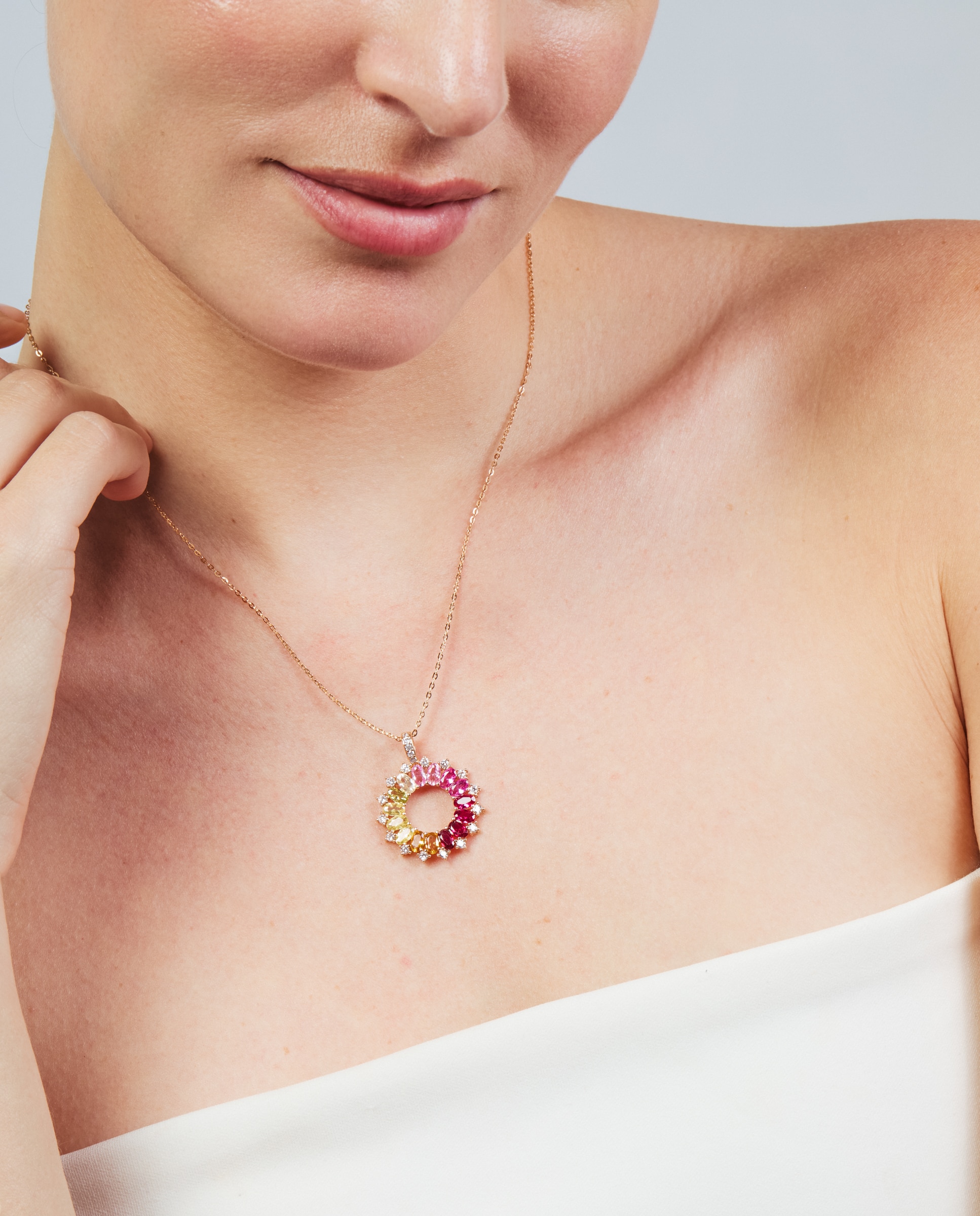 Colar Special Edition com Acabamento em Ouro Rosa de 18k e Zirconita Multicolor-4