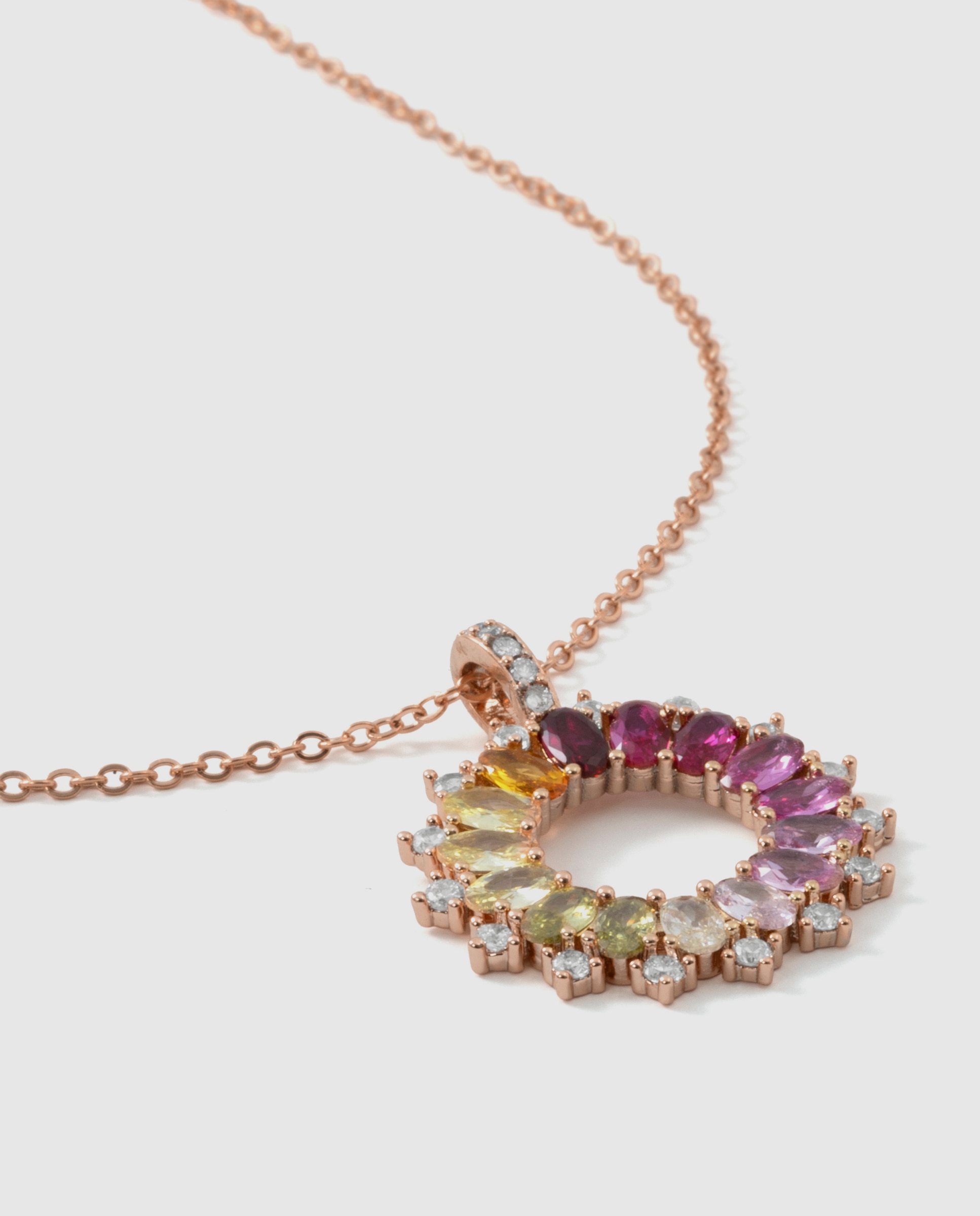 Colar Special Edition com Acabamento em Ouro Rosa de 18k e Zirconita Multicolor-6