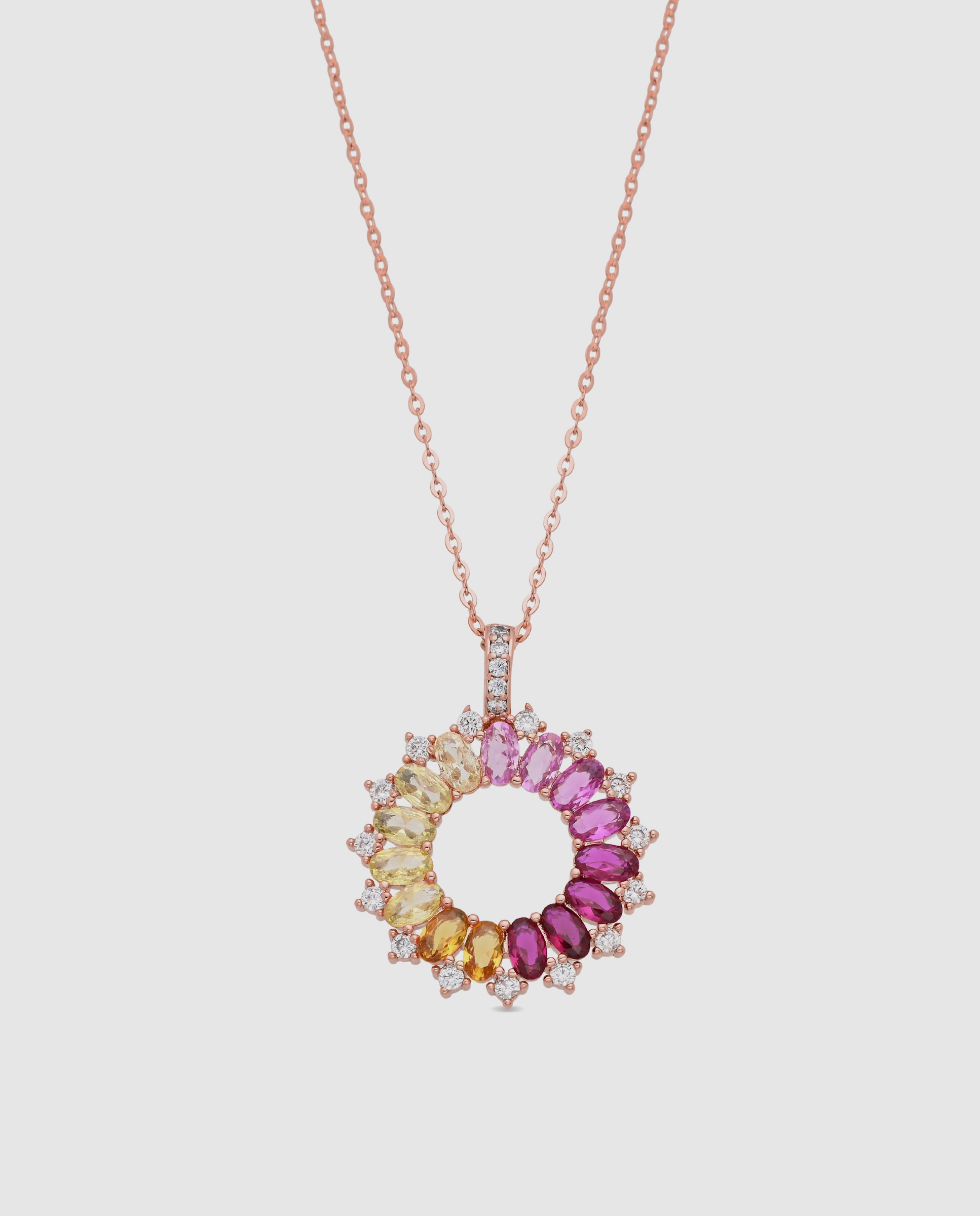 Colar Special Edition com Acabamento em Ouro Rosa de 18k e Zirconita Multicolor-1