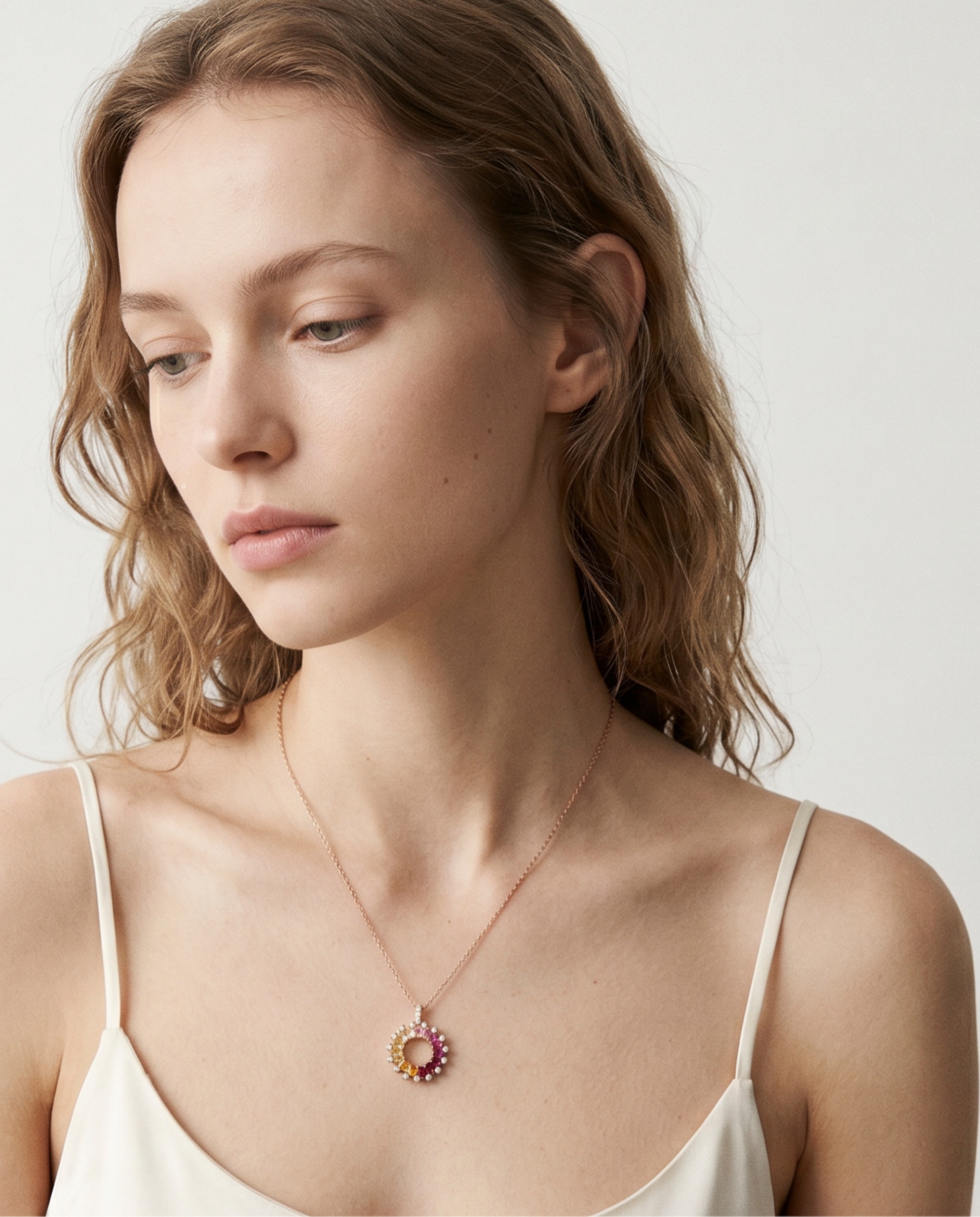 Colar Special Edition com Acabamento em Ouro Rosa de 18k e Zirconita Multicolor-2