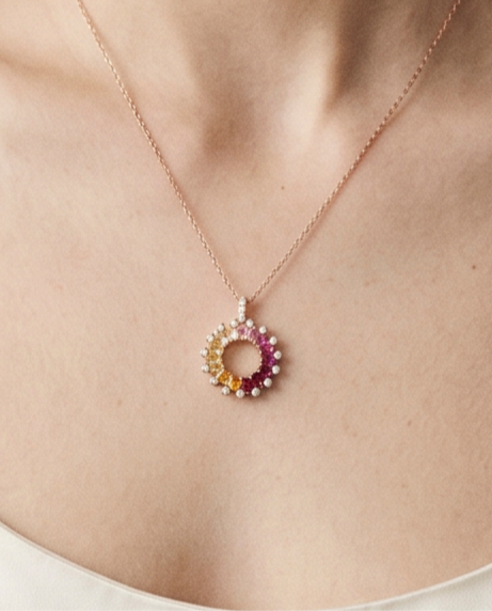 Colar Special Edition com Acabamento em Ouro Rosa de 18k e Zirconita Multicolor-4