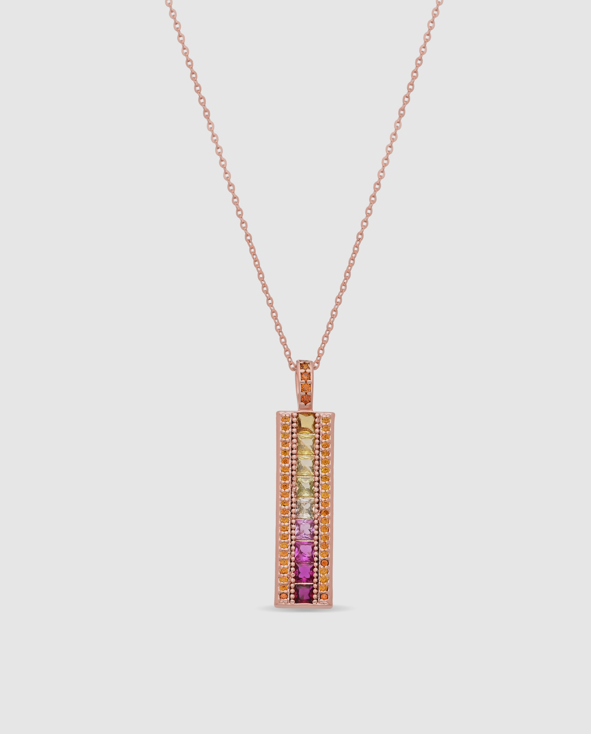Colar Special Edition com Acabamento em Ouro Rosa de 18k e Zirconita Multicolor-1