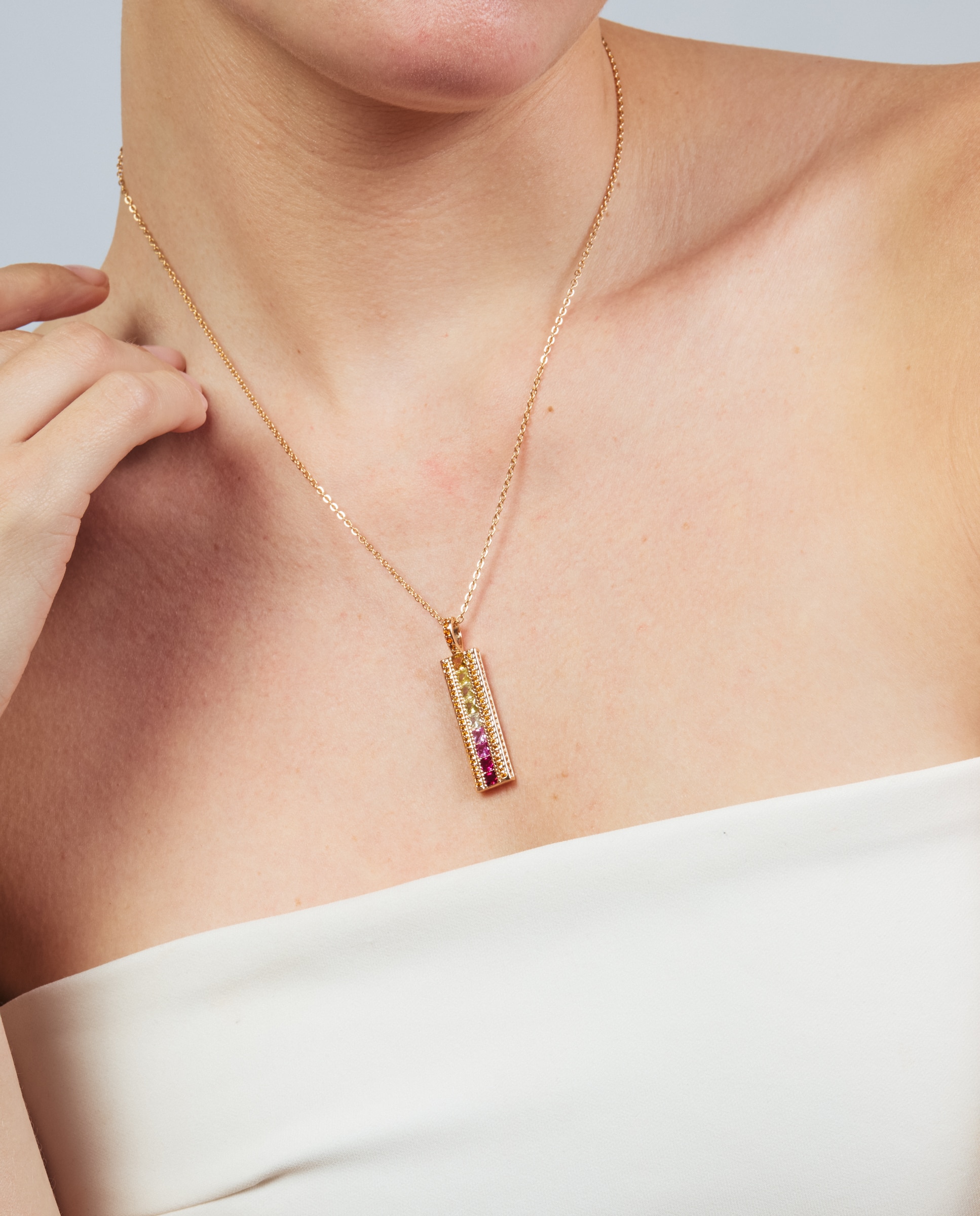 Colar Special Edition com Acabamento em Ouro Rosa de 18k e Zirconita Multicolor-4