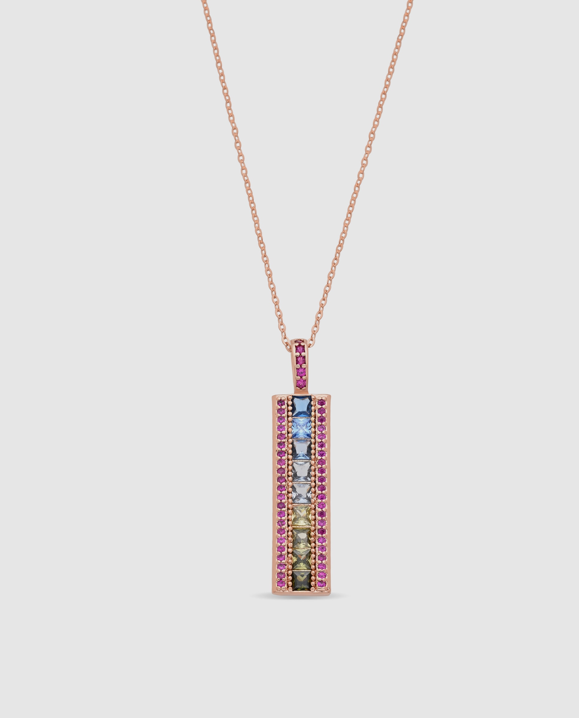 Colar Special Edition com Acabamento em Ouro Rosa de 18k e Zirconita Multicolor-1