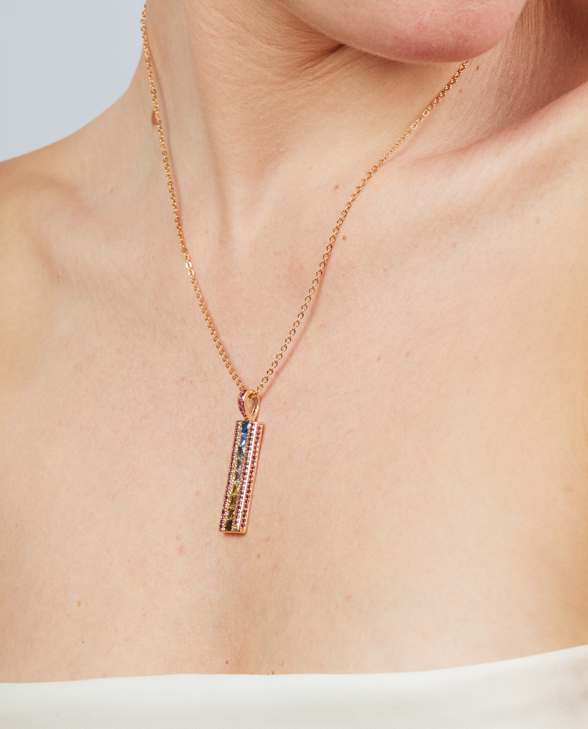 Colar Special Edition com Acabamento em Ouro Rosa de 18k e Zirconita Multicolor-4