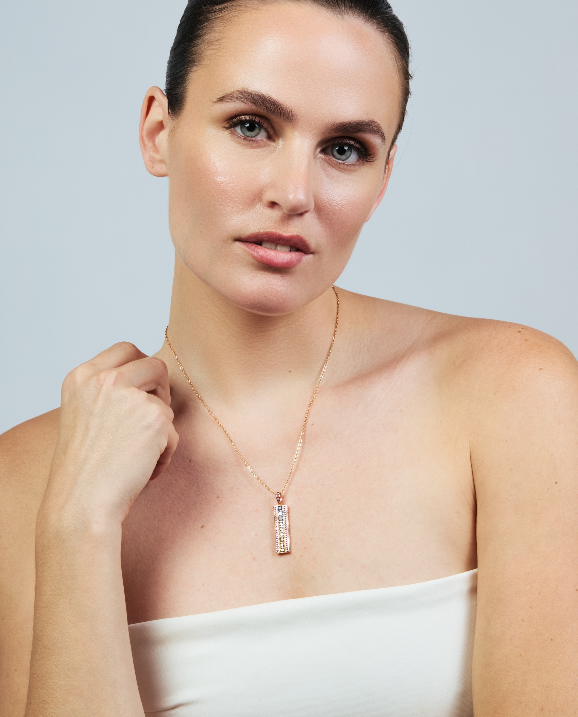 Colar Special Edition com Acabamento em Ouro Rosa de 18k e Zirconita Multicolor-5