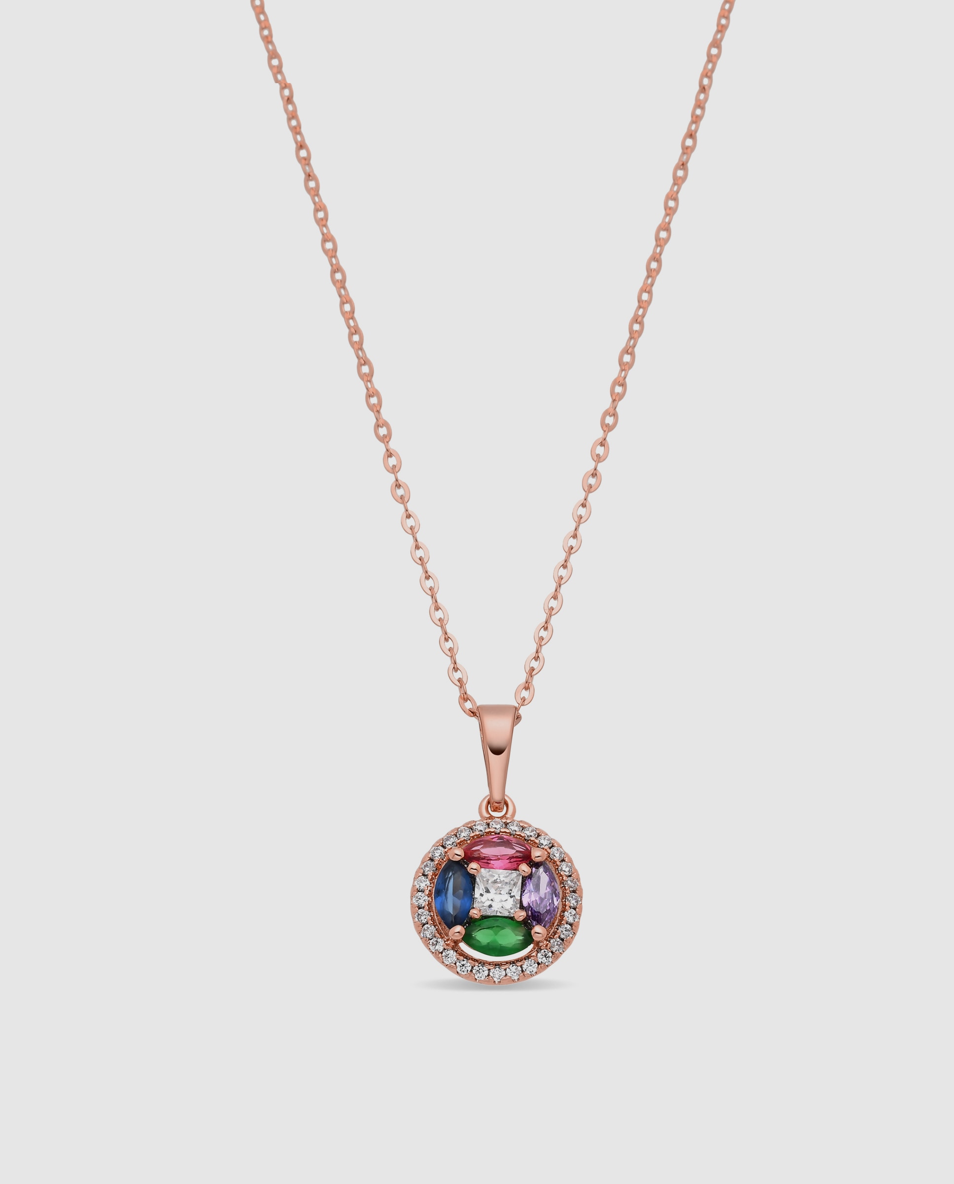 Colar Special Edition com Acabamento em Ouro Rosa de 18k e Zirconita Multicolor-1