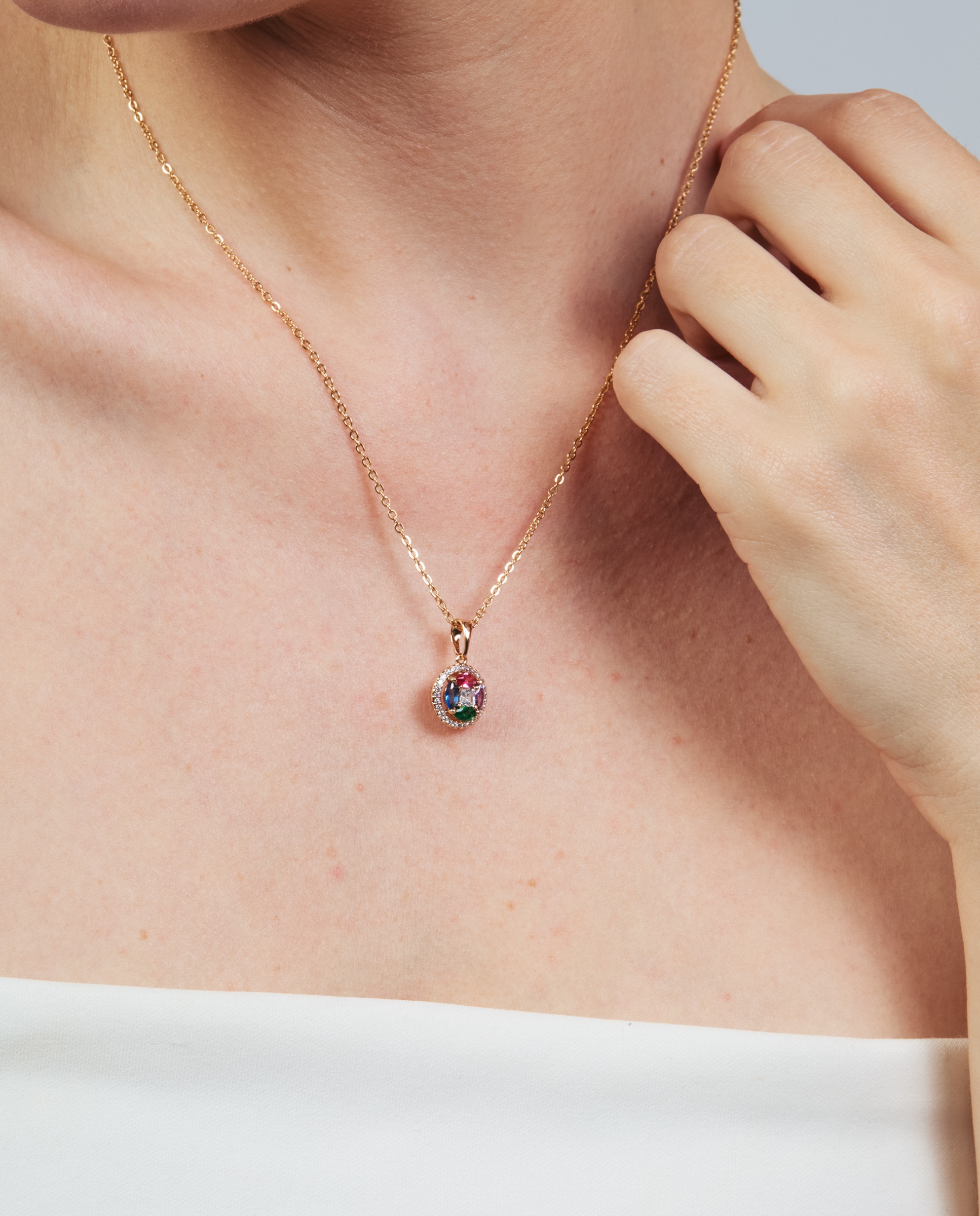 Colar Special Edition com Acabamento em Ouro Rosa de 18k e Zirconita Multicolor-4